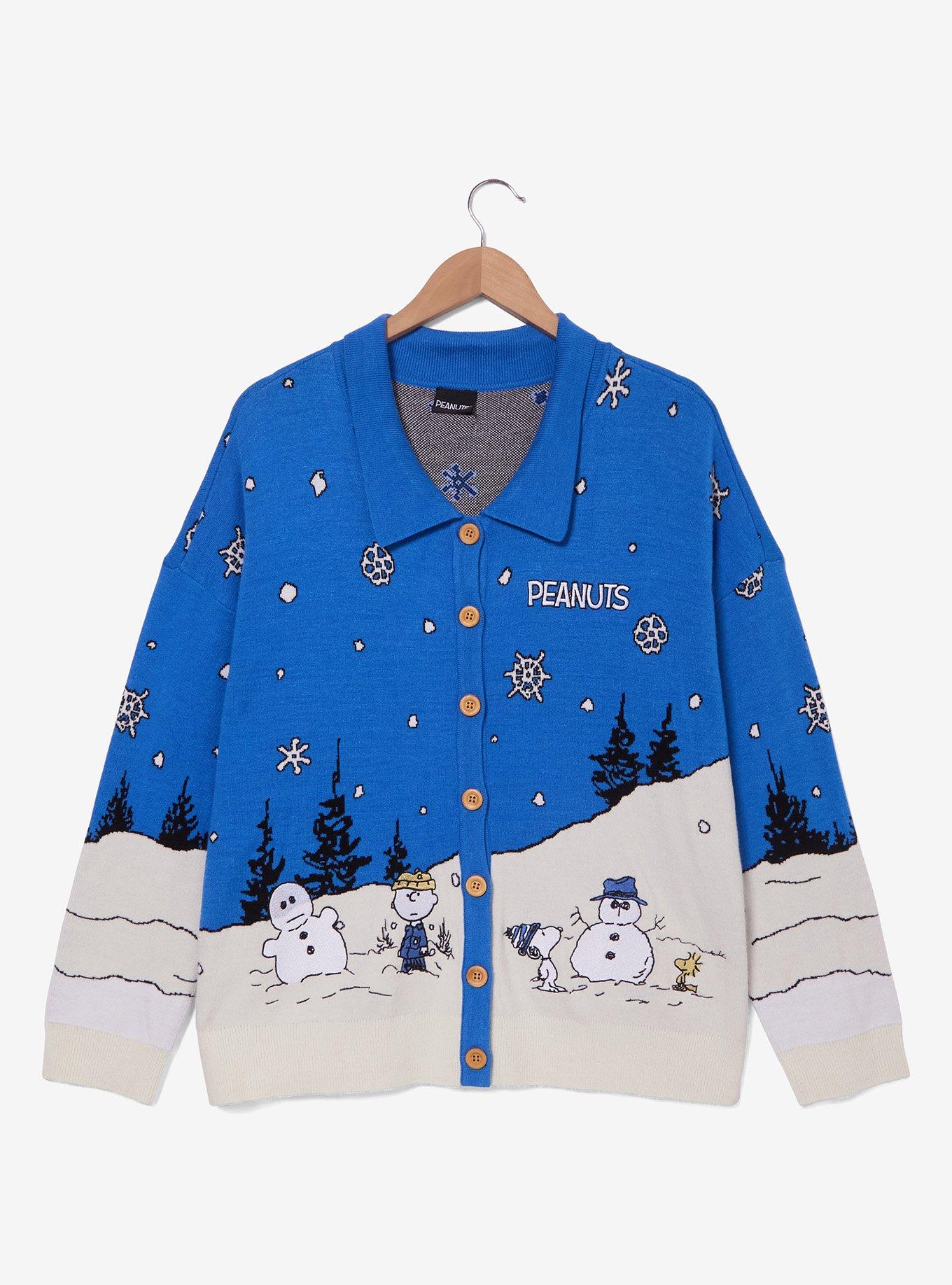 Peanuts Snowy Scene Women's Plus Size Cardigan - BoxLunch Exclusive, , hi-res