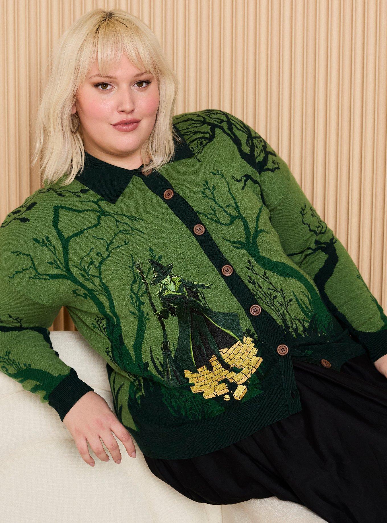 Wicked Elphaba Scenic Women's Plus Size Cardigan — BoxLunch Exclusive, , hi-res
