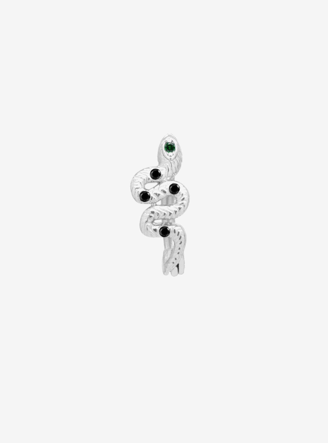 14G Steel Bling Snake Navel Clicker, , hi-res
