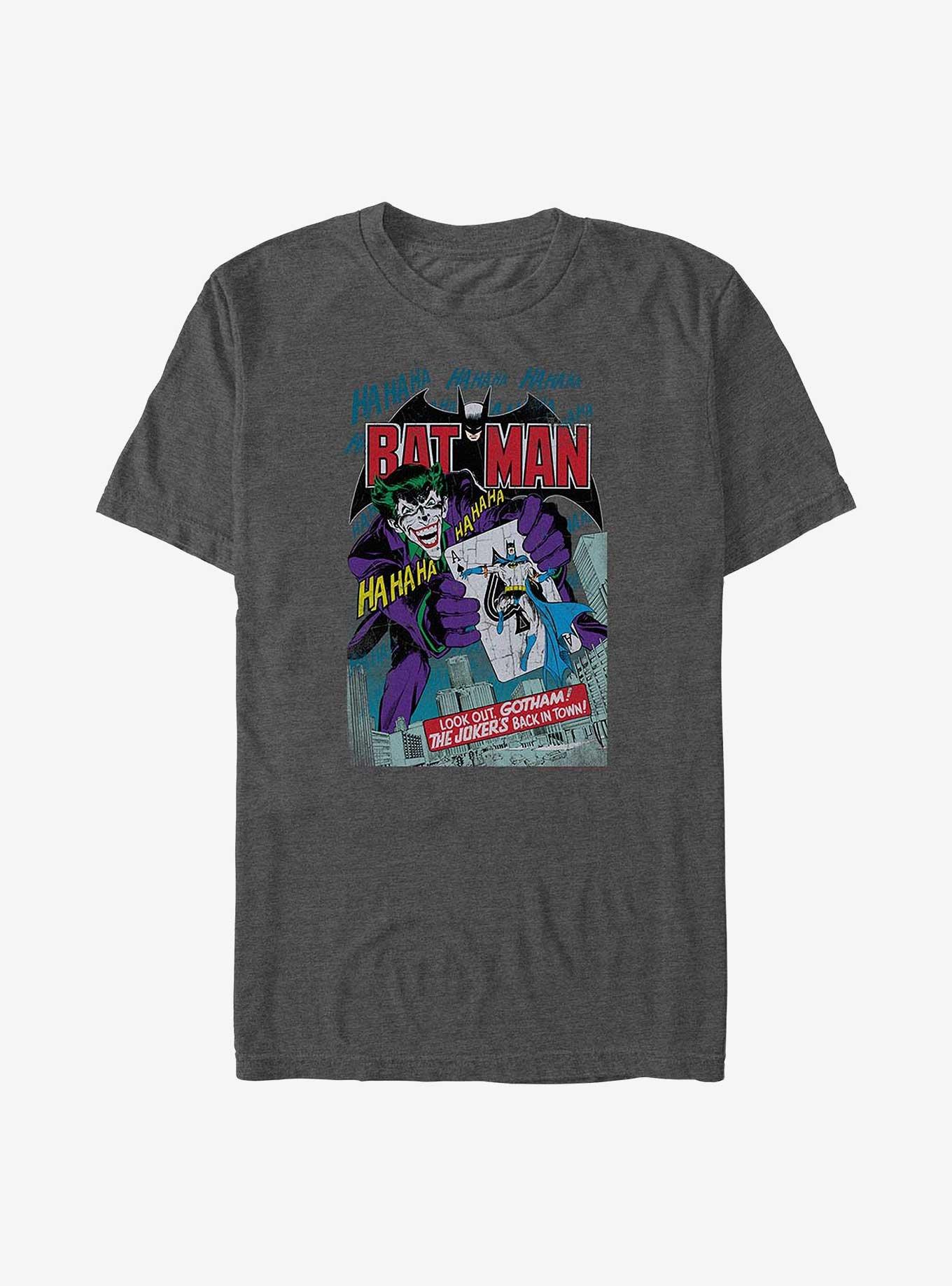 DC Comics Batman The Joker Hahaha Big & Tall T-Shirt, CHAR HTR, hi-res