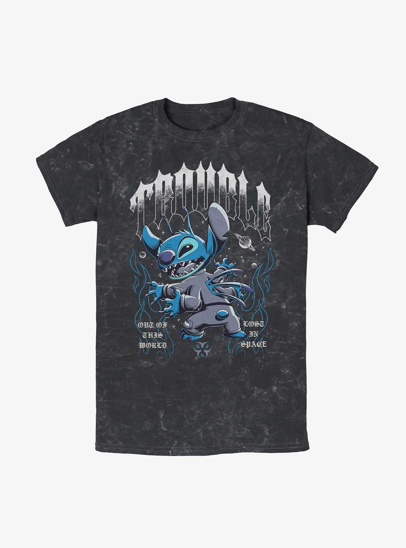 Disney Lilo & Stitch Cosmic Trouble Mineral Wash T-Shirt Hot Topic Web Exclusive, , hi-res