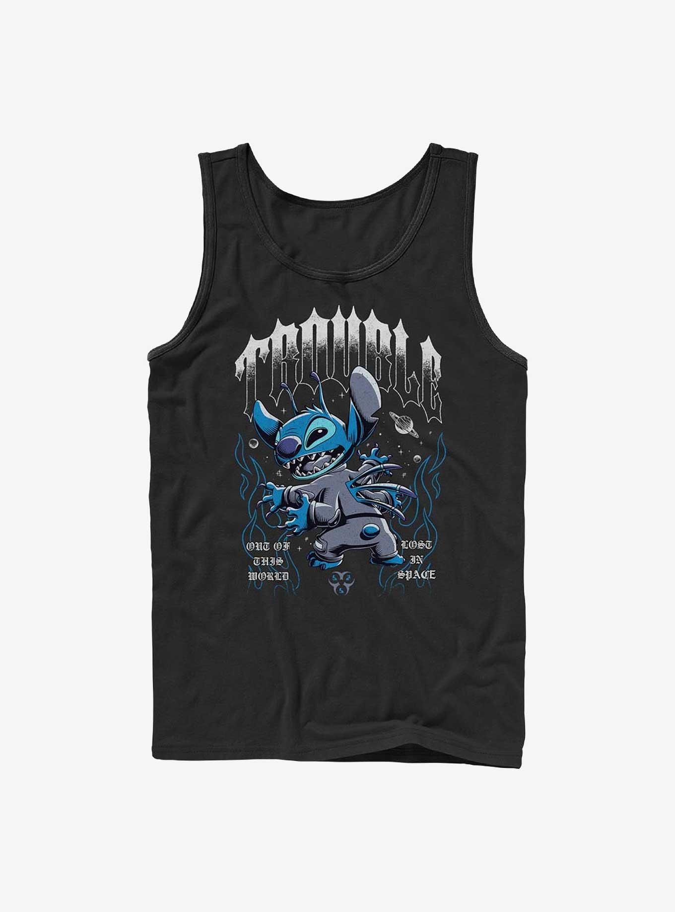 Disney Lilo & Stitch Cosmic Trouble Tank Hot Topic Exclusive, BLACK, hi-res