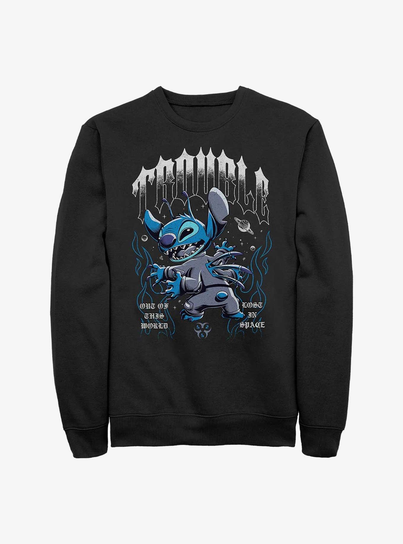 Disney Lilo & Stitch Cosmic Trouble Sweatshirt Hot Topic Exclusive, , hi-res