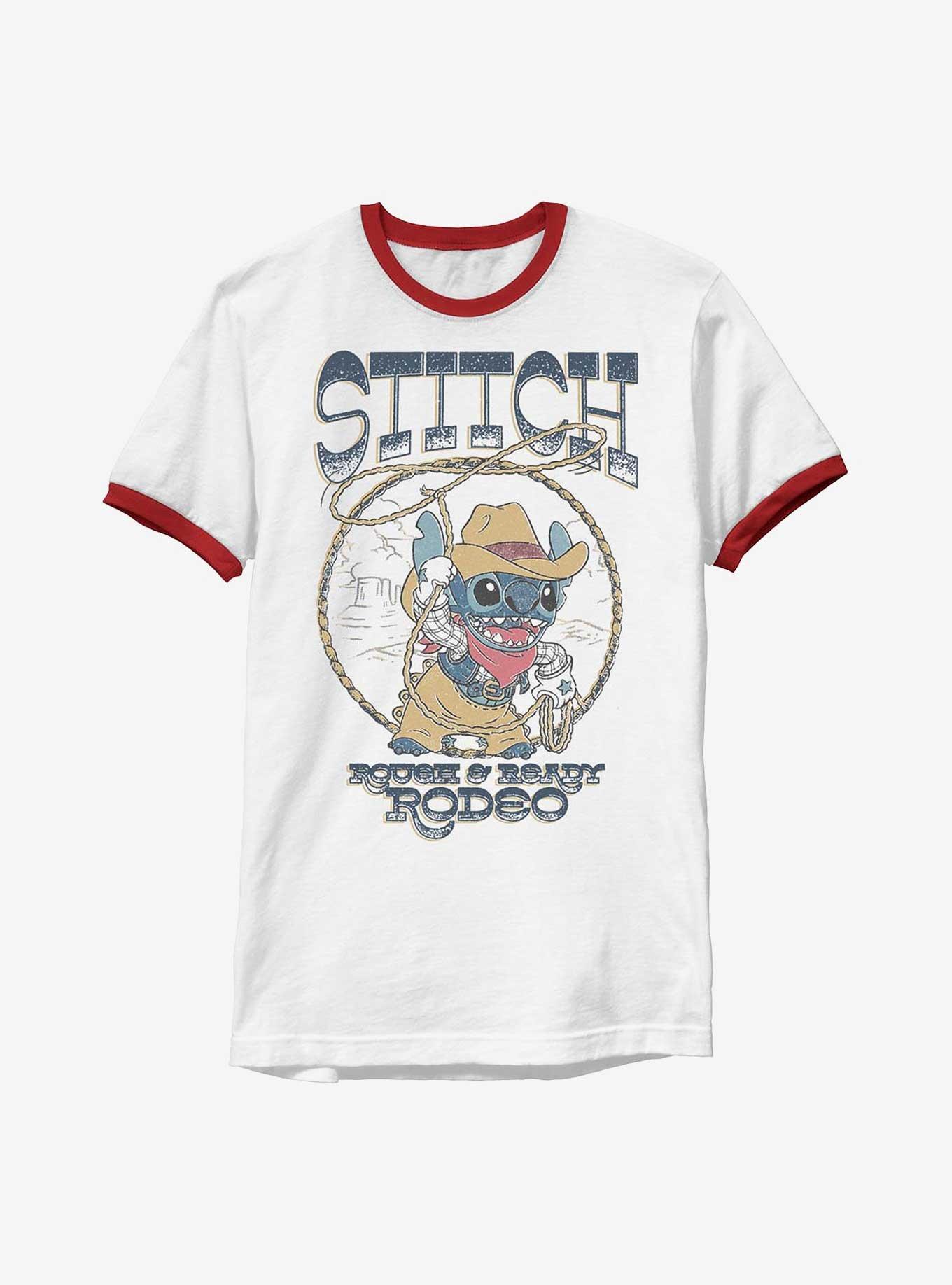 Disney Lilo & Stitch Rough & Ready Rodeo Ringer T-Shirt Hot Topic Web Exclusive, WHTRED, hi-res