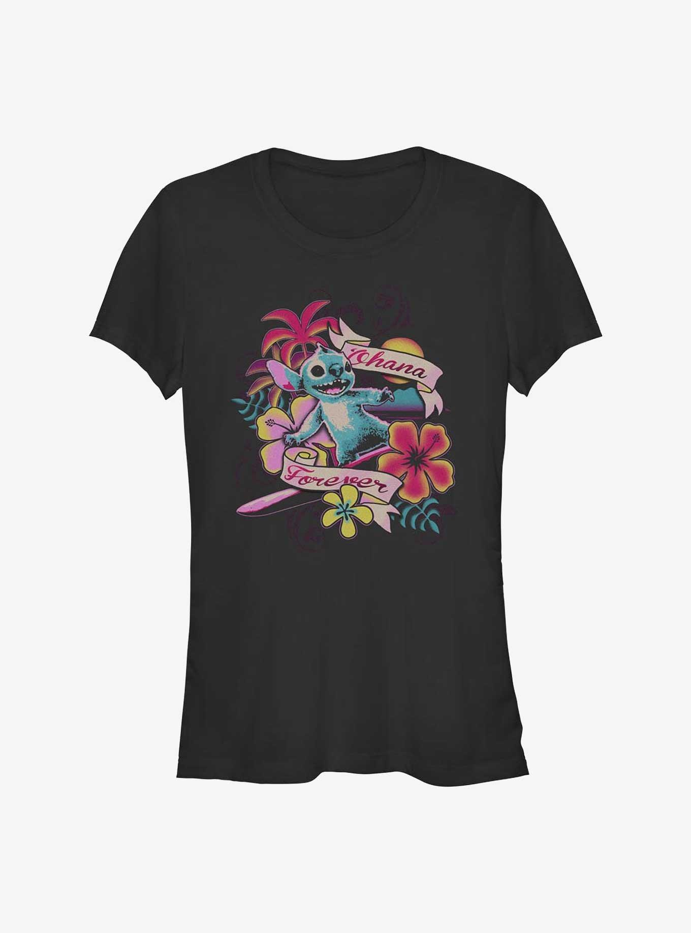 Disney Lilo & Stitch Ohana Forever Floral Girls T-Shirt Hot Topic Exclusive