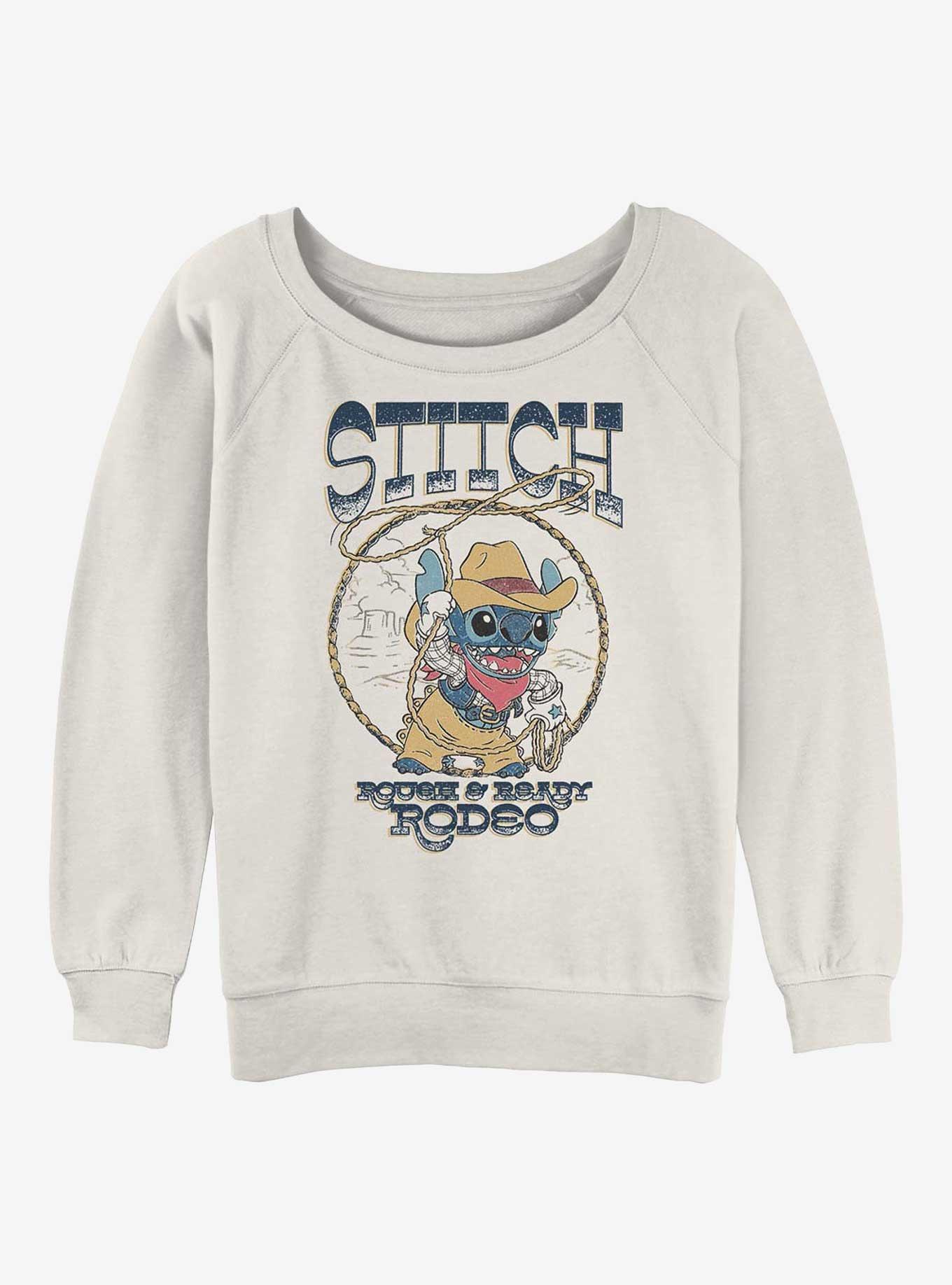 Disney Lilo & Stitch Rough & Ready Rodeo Girls Slouchy Sweatshirt Hot Topic Exclusive, EGRET, hi-res