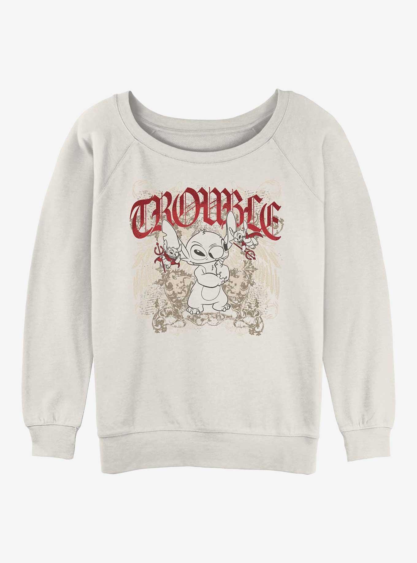 Disney Lilo & Stitch Total Trouble Girls Slouchy Sweatshirt Hot Topic Web Exclusive, , hi-res