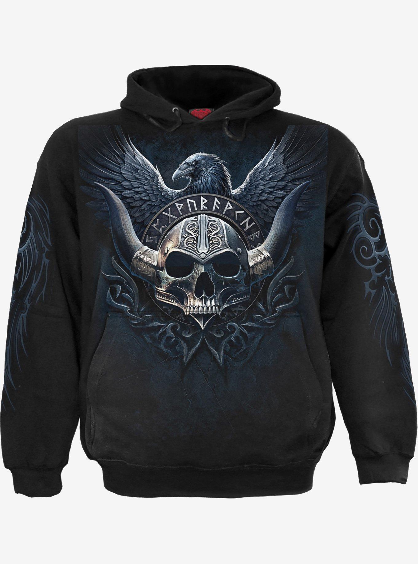 Odin's Warrior Hoodie, BLACK, hi-res