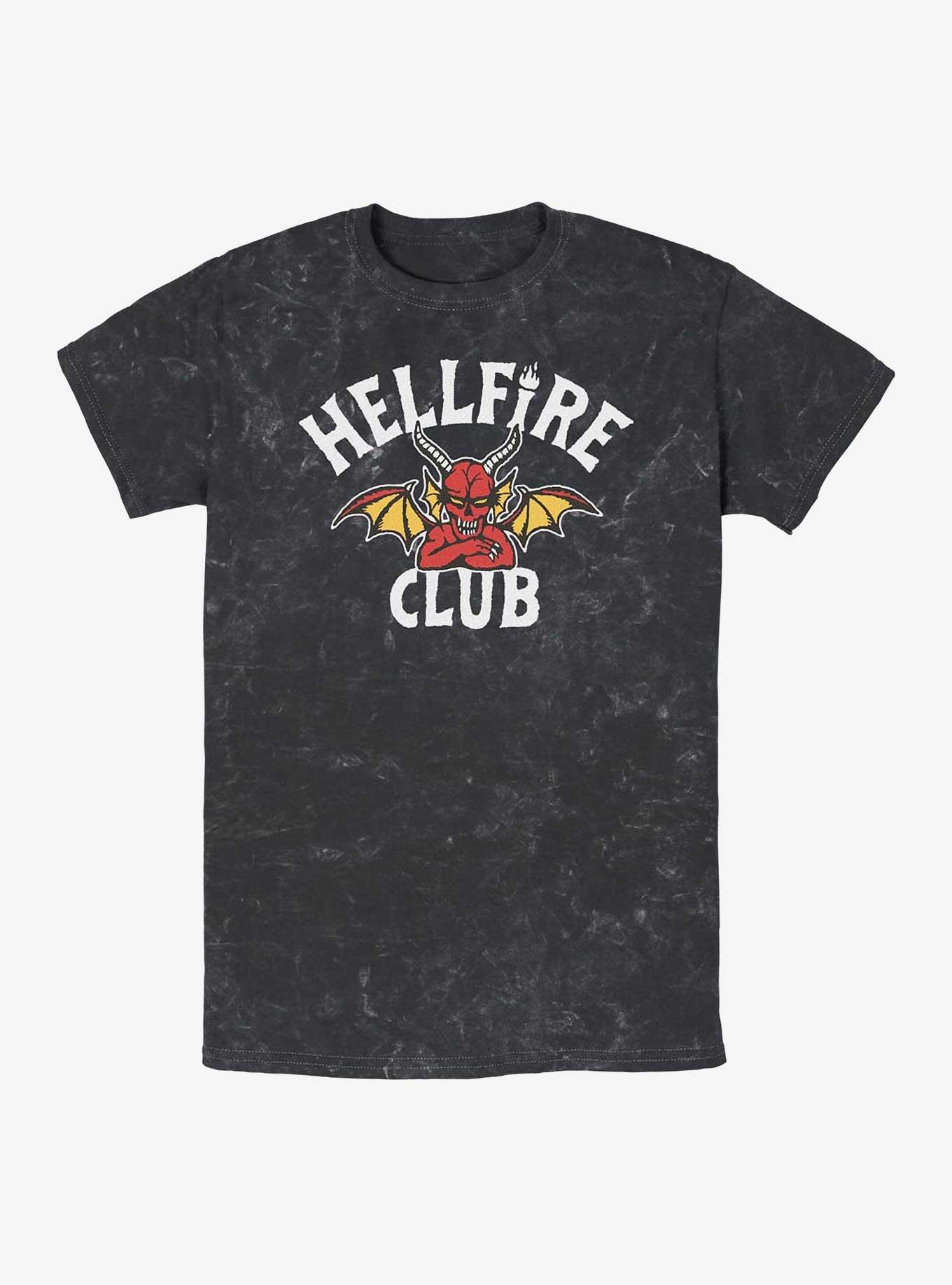 Stranger Things Devil Logo Hellfire Club Mineral Wash T-Shirt, , hi-res
