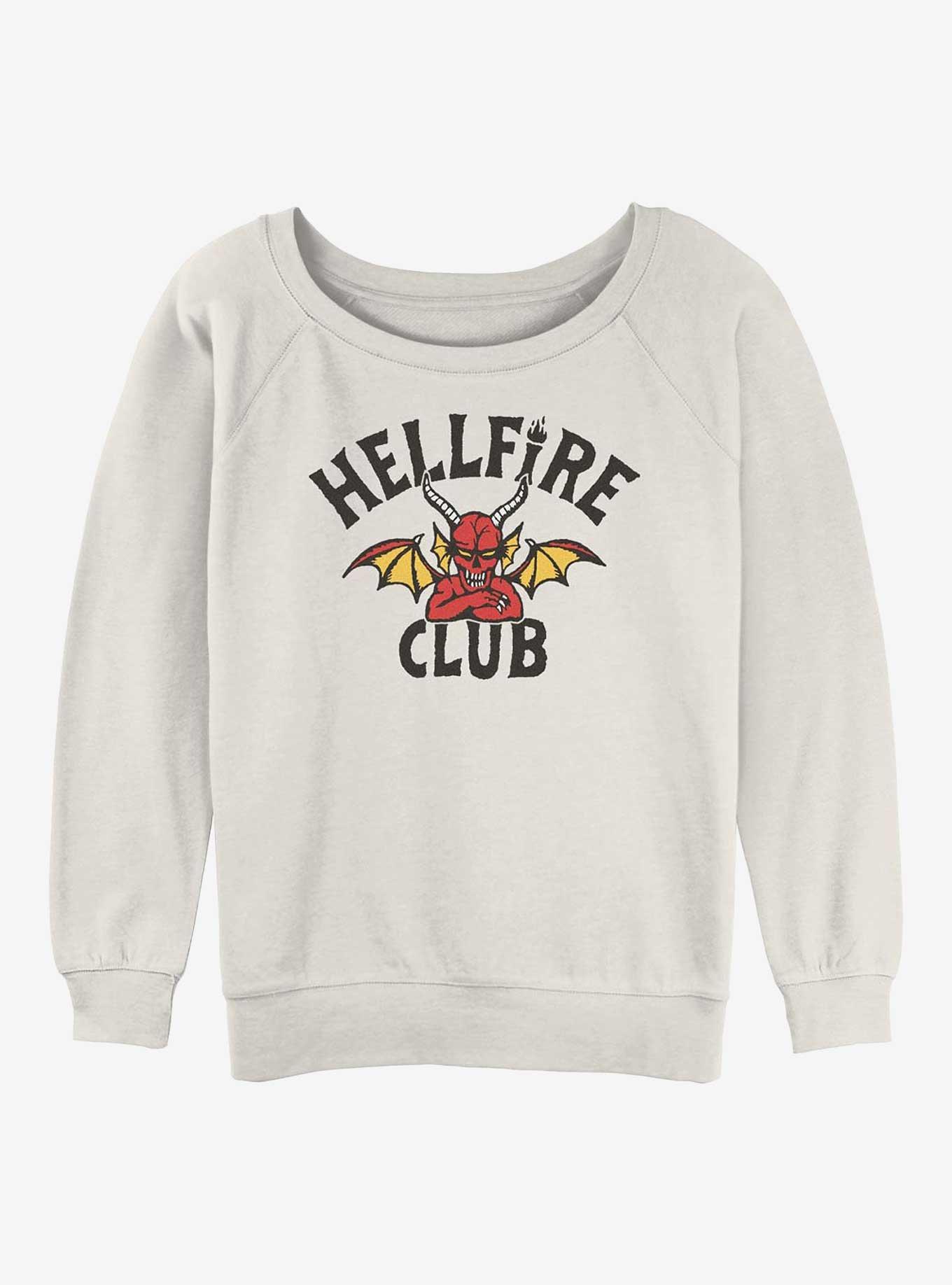 Stranger Things Devil Logo Hellfire Club Girls Slouchy Sweatshirt, , hi-res