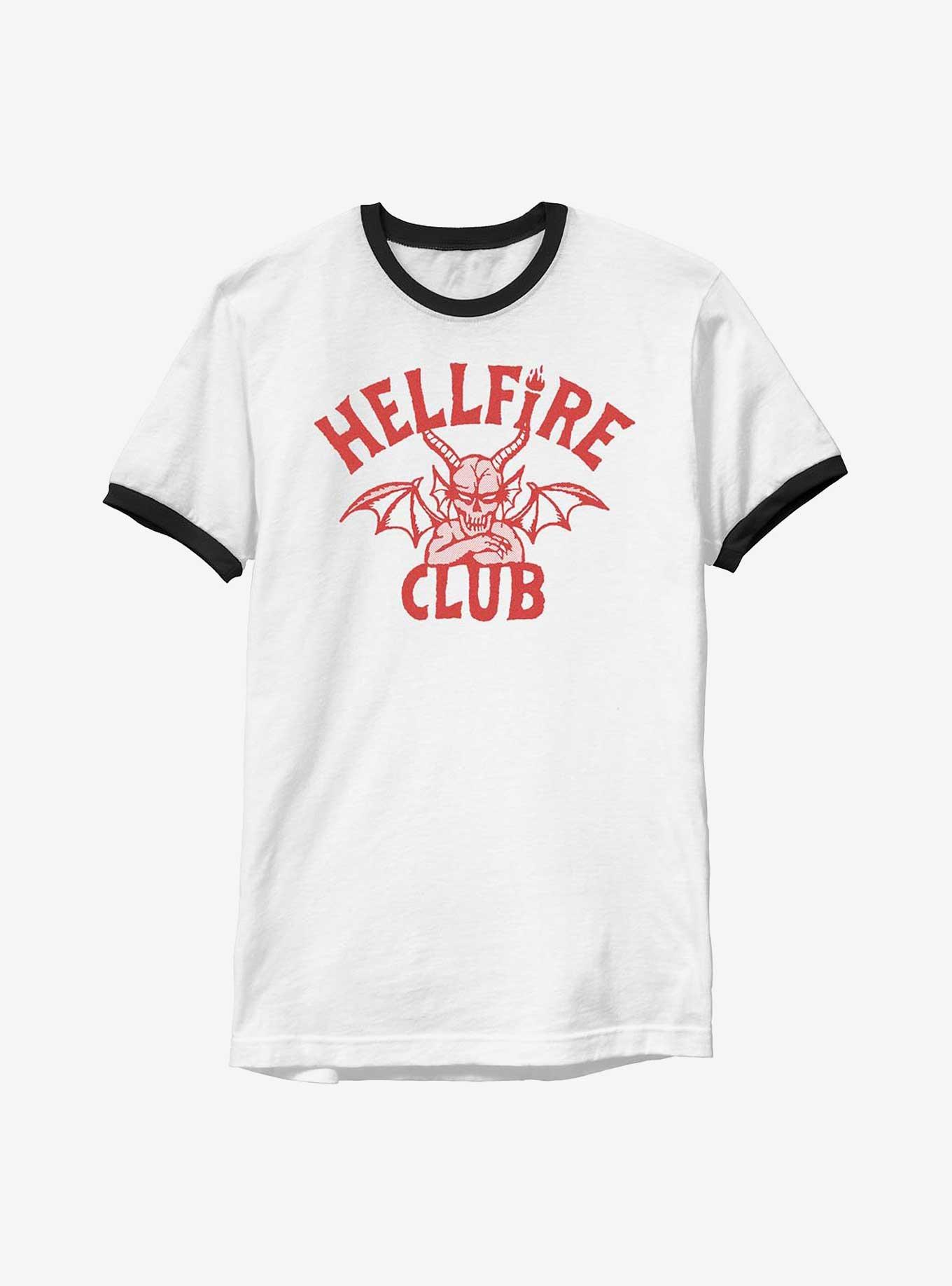 Stranger Things Devil Hellfire Club Logo Ringer T-Shirt, WHTBLK, hi-res