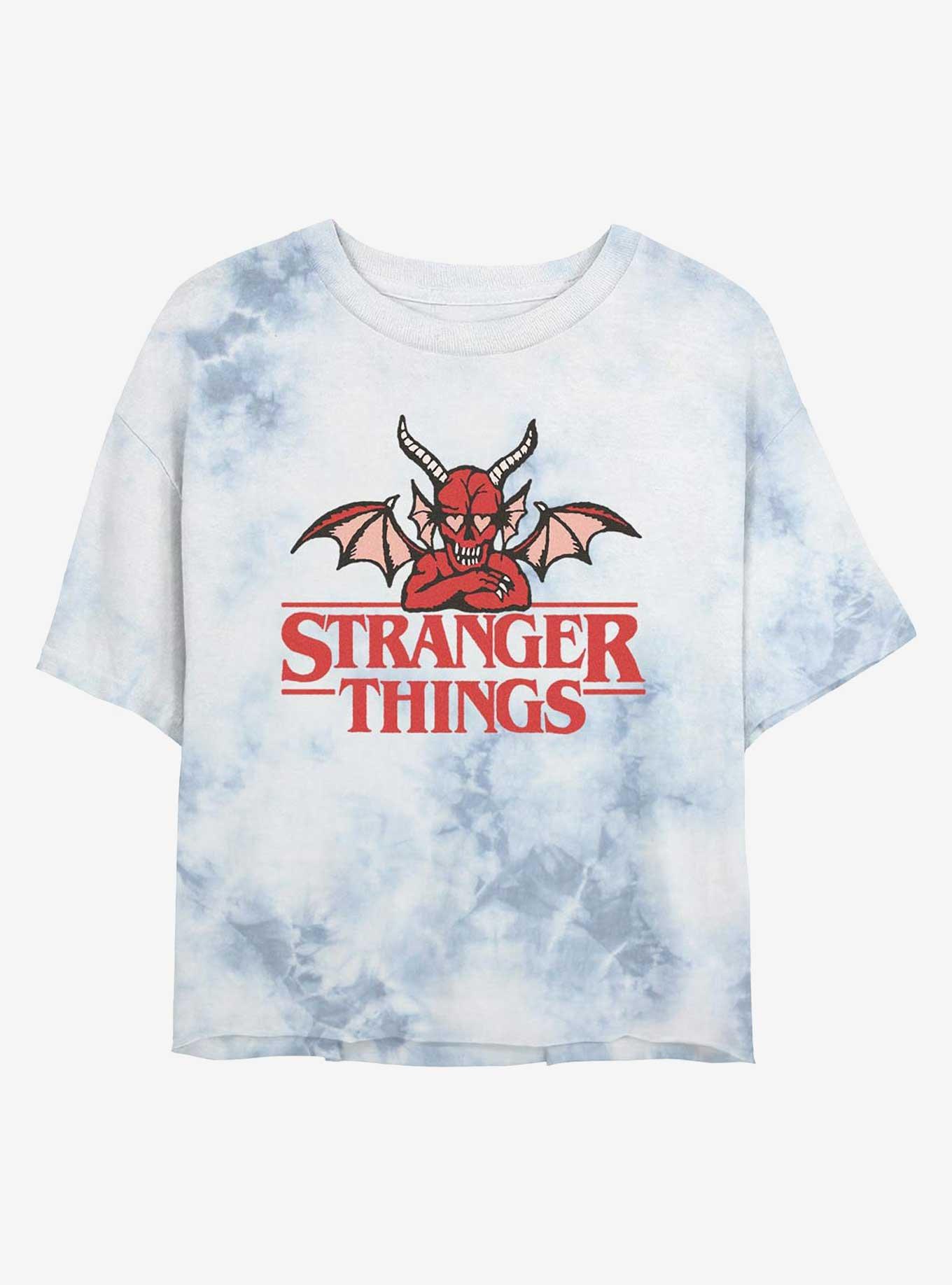 Stranger Things Devil In Love Girls Tie-Dye Crop T-Shirt, , hi-res