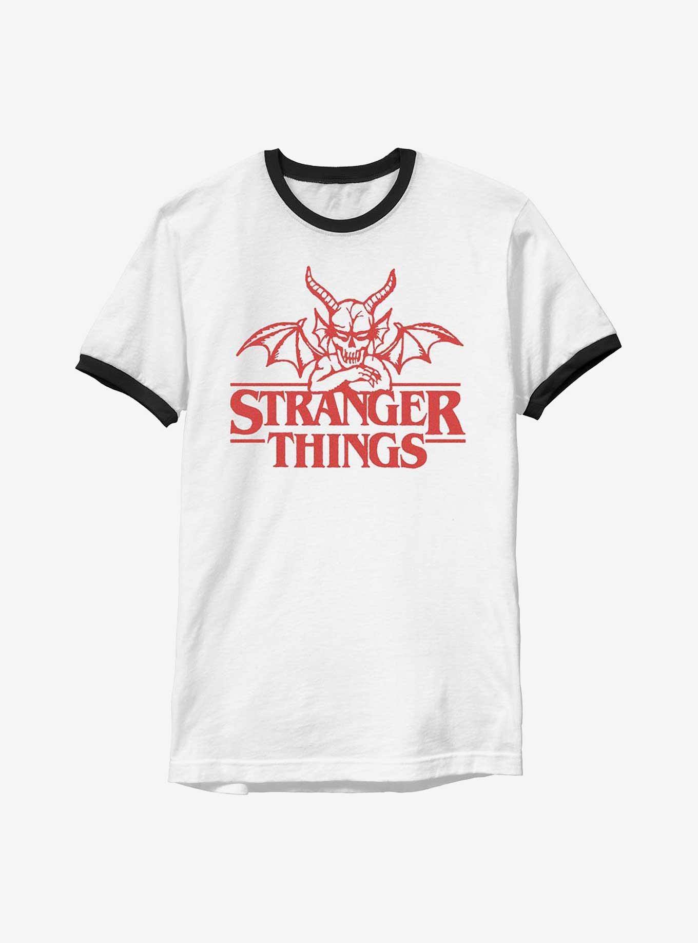 Stranger Things Devil Logo Ringer T-Shirt, , hi-res