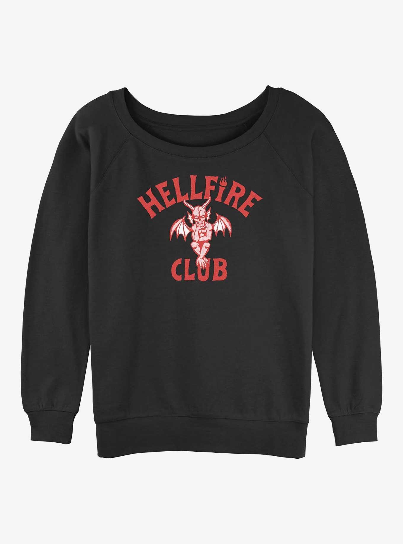 Stranger Things Sitting Devil Logo Girls Slouchy Sweatshirt, , hi-res