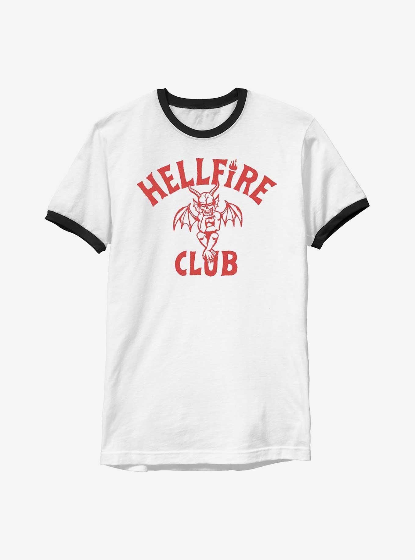 Stranger Things Sitting Devil Ringer T-Shirt, WHTBLK, hi-res