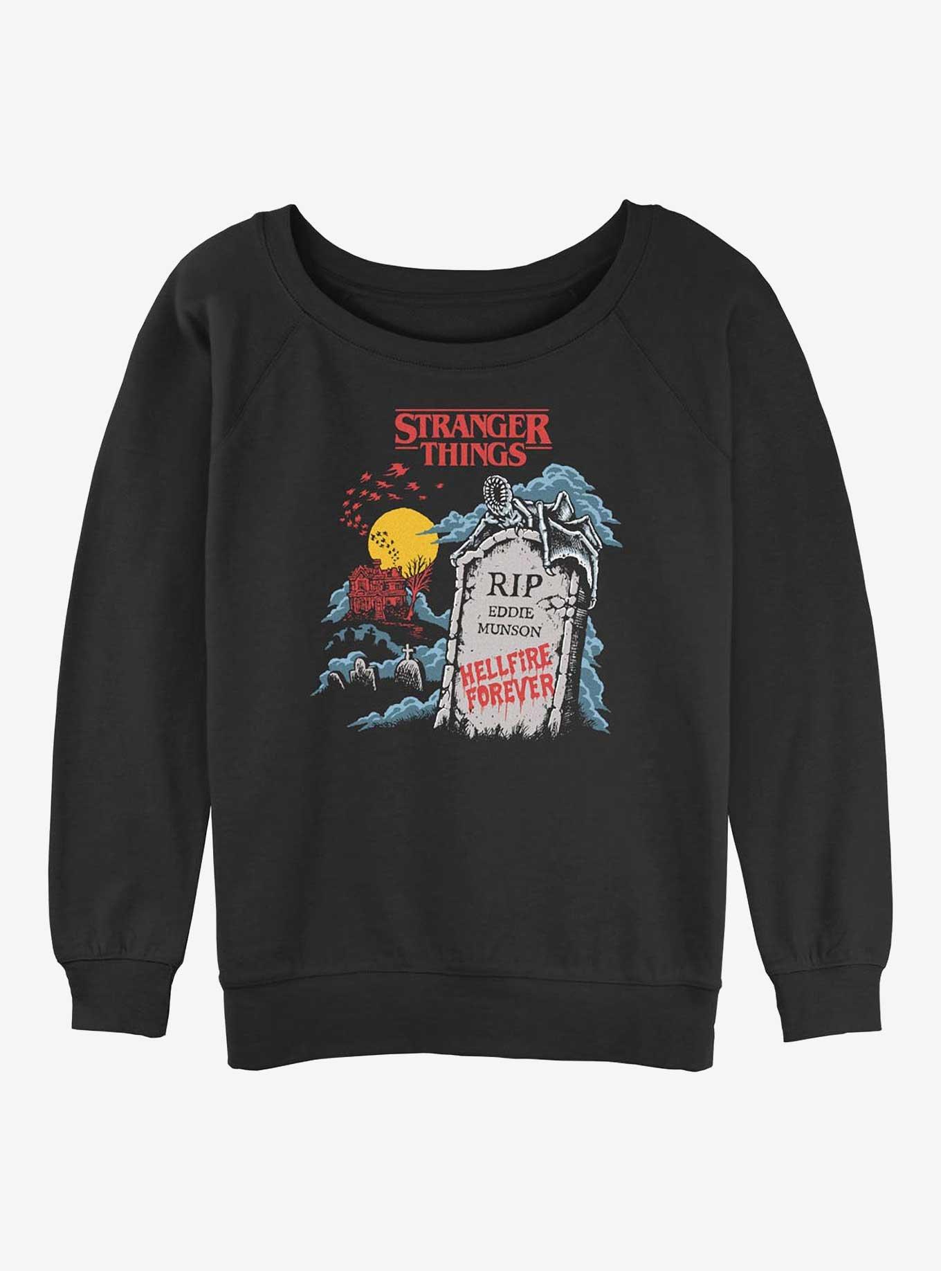 Stranger Things RIP Eddie Munson Hellfire Forever Girls Slouchy Sweatshirt, , hi-res