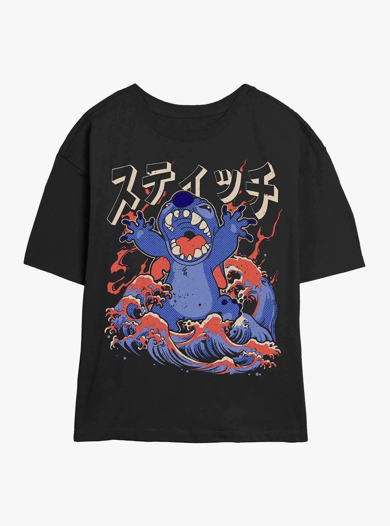 Disney Lilo & Stitch Kaiju Stitch Waves Girls Skimmer T-Shirt Hot Topic Exclusive, , hi-res