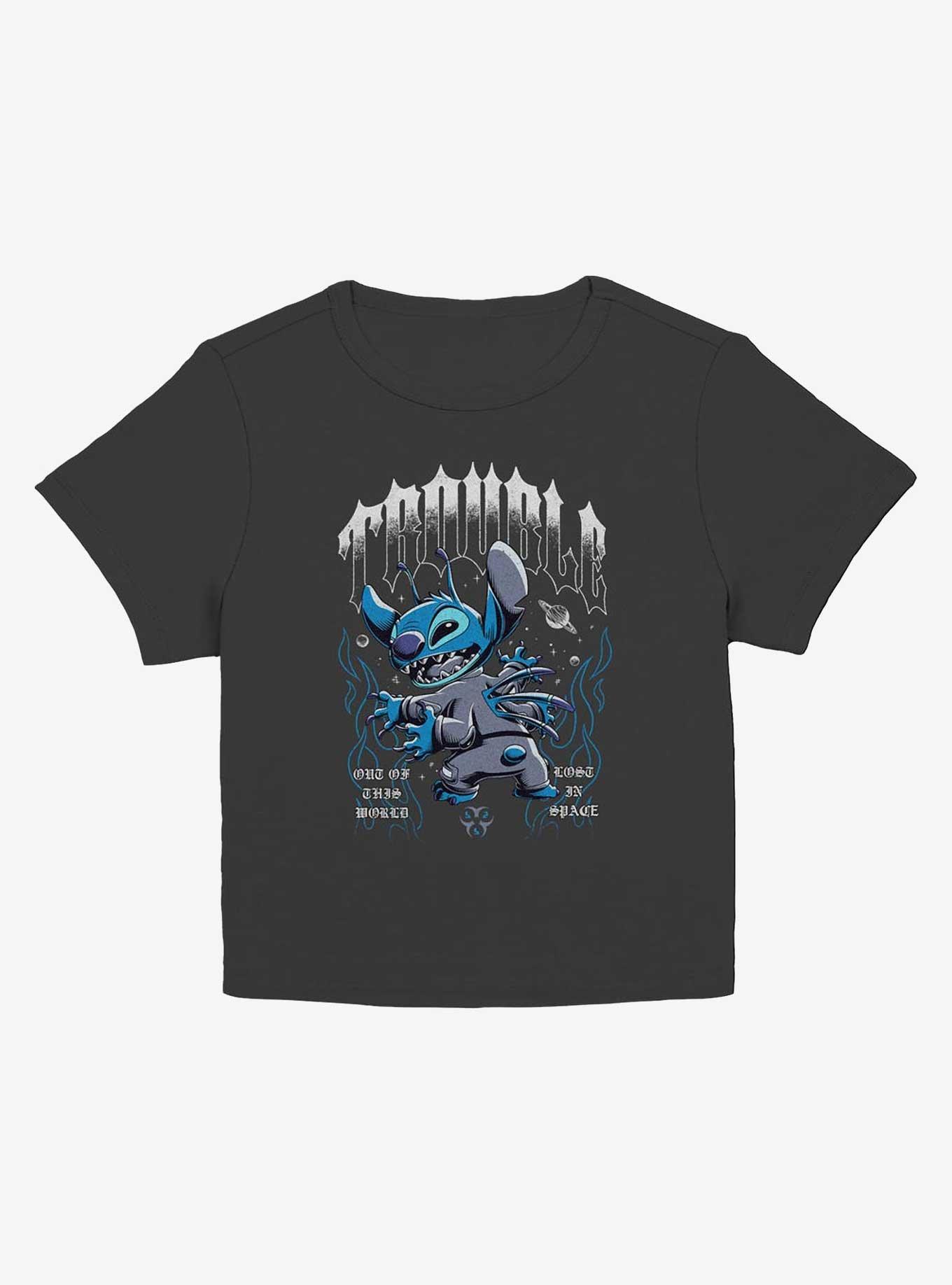Disney Lilo & Stitch Cosmic Trouble Girls Baby T-Shirt Hot Topic Exclusive, BLACK, hi-res