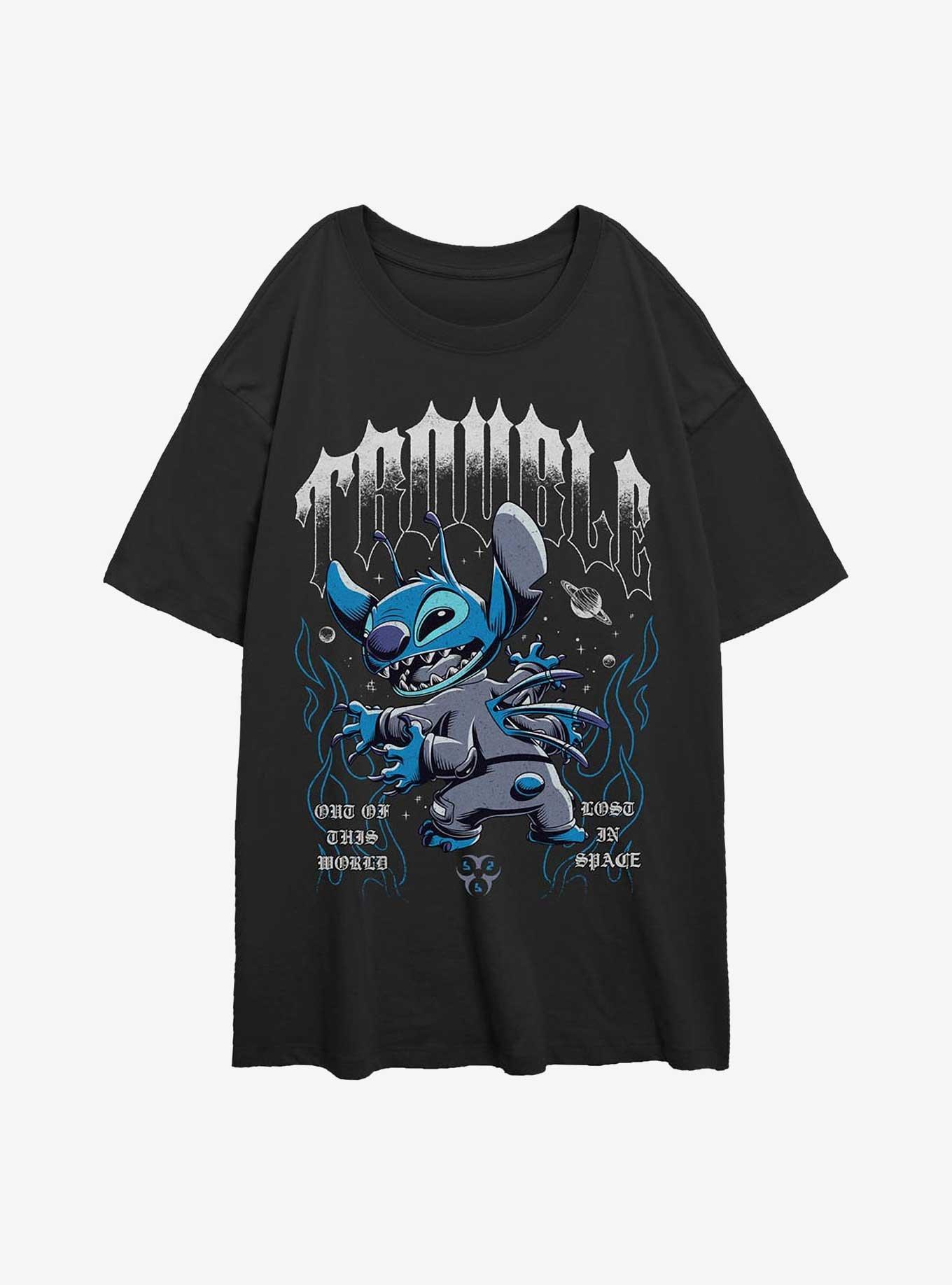 Disney Lilo & Stitch Cosmic Trouble Girls Oversized T-Shirt Hot Topic Web Exclusive, , hi-res