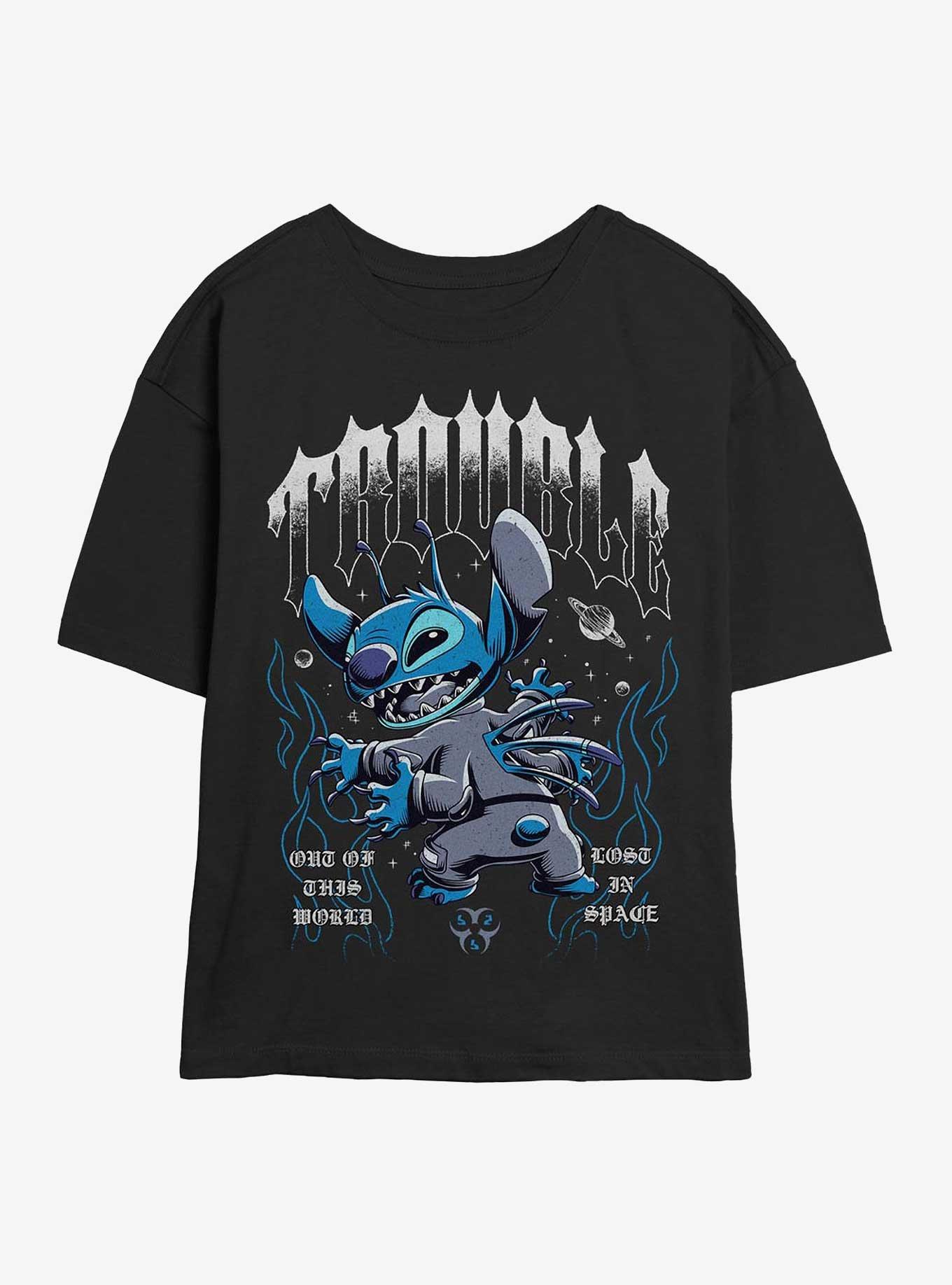 Disney Lilo & Stitch Cosmic Trouble Girls Skimmer T-Shirt Hot Topic Web Exclusive, , hi-res