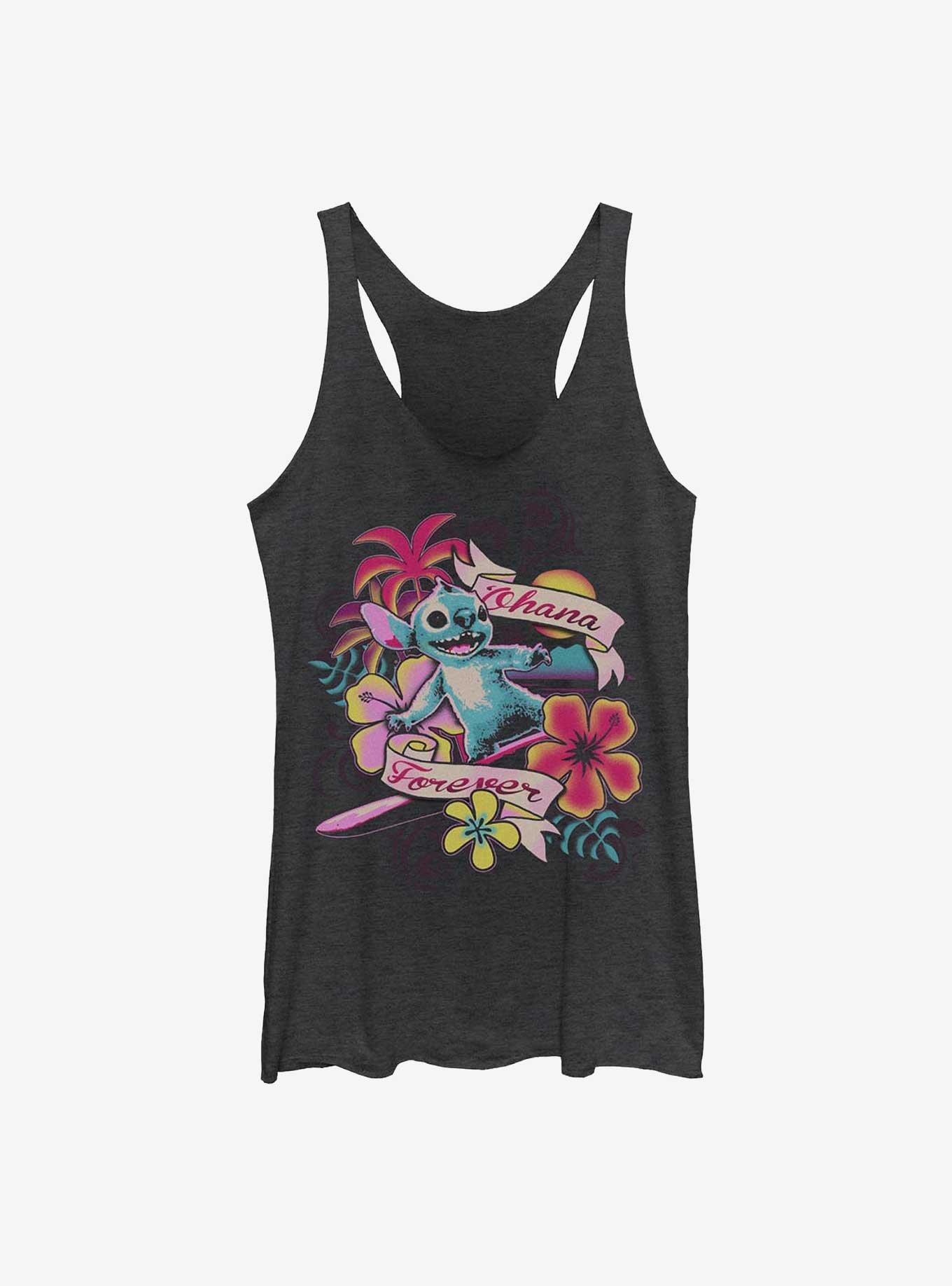 Disney Lilo & Stitch Ohana Forever Floral Girls Tank Hot Topic Web Exclusive, , hi-res