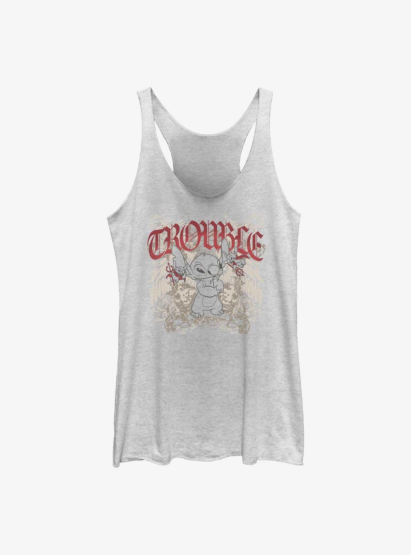 Disney Lilo & Stitch Total Trouble Girls Tank Hot Topic Exclusive, WHITE HTR, hi-res