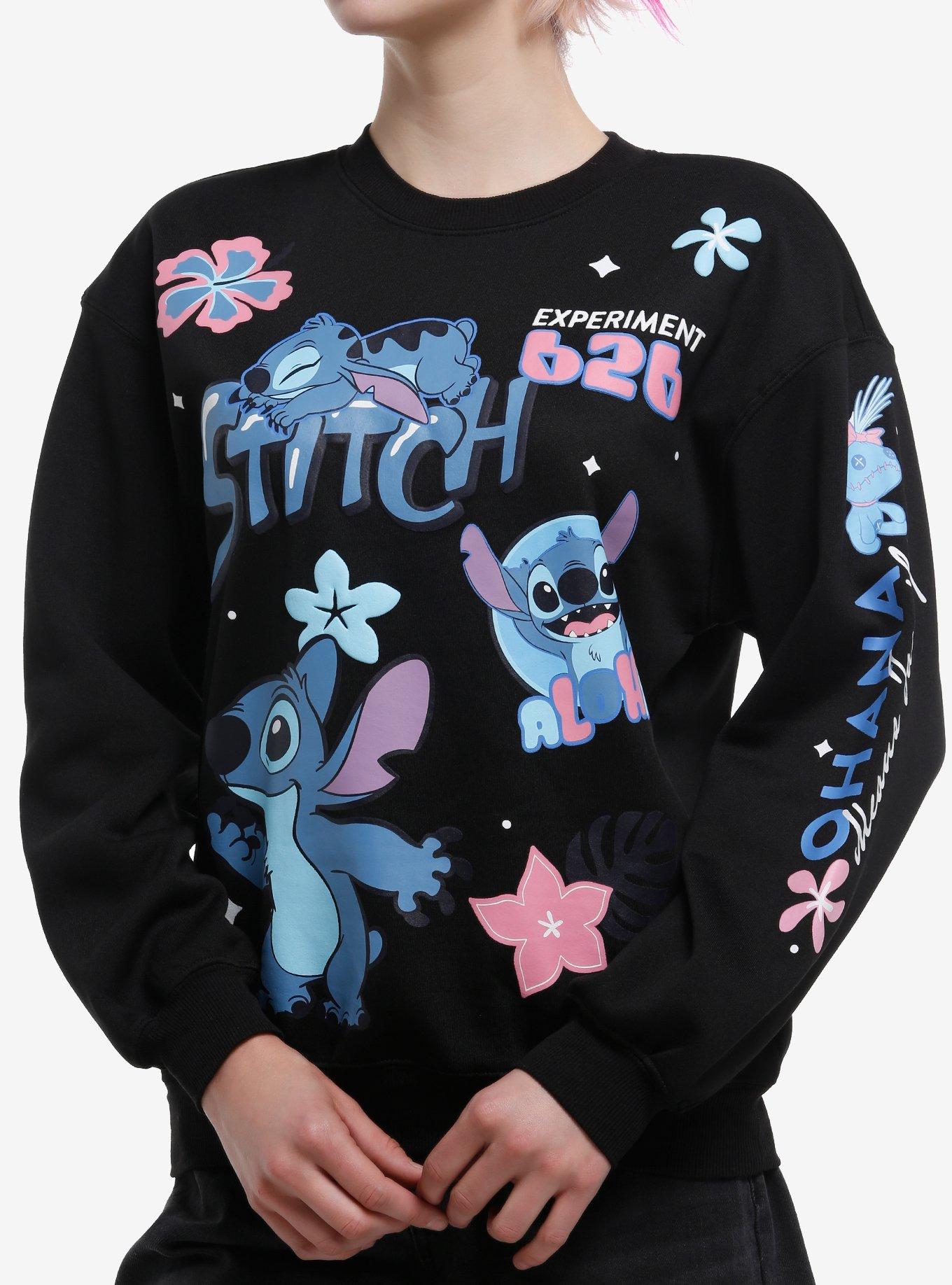 Disney Stitch Icons & Flowers Girls Sweatshirt, , hi-res