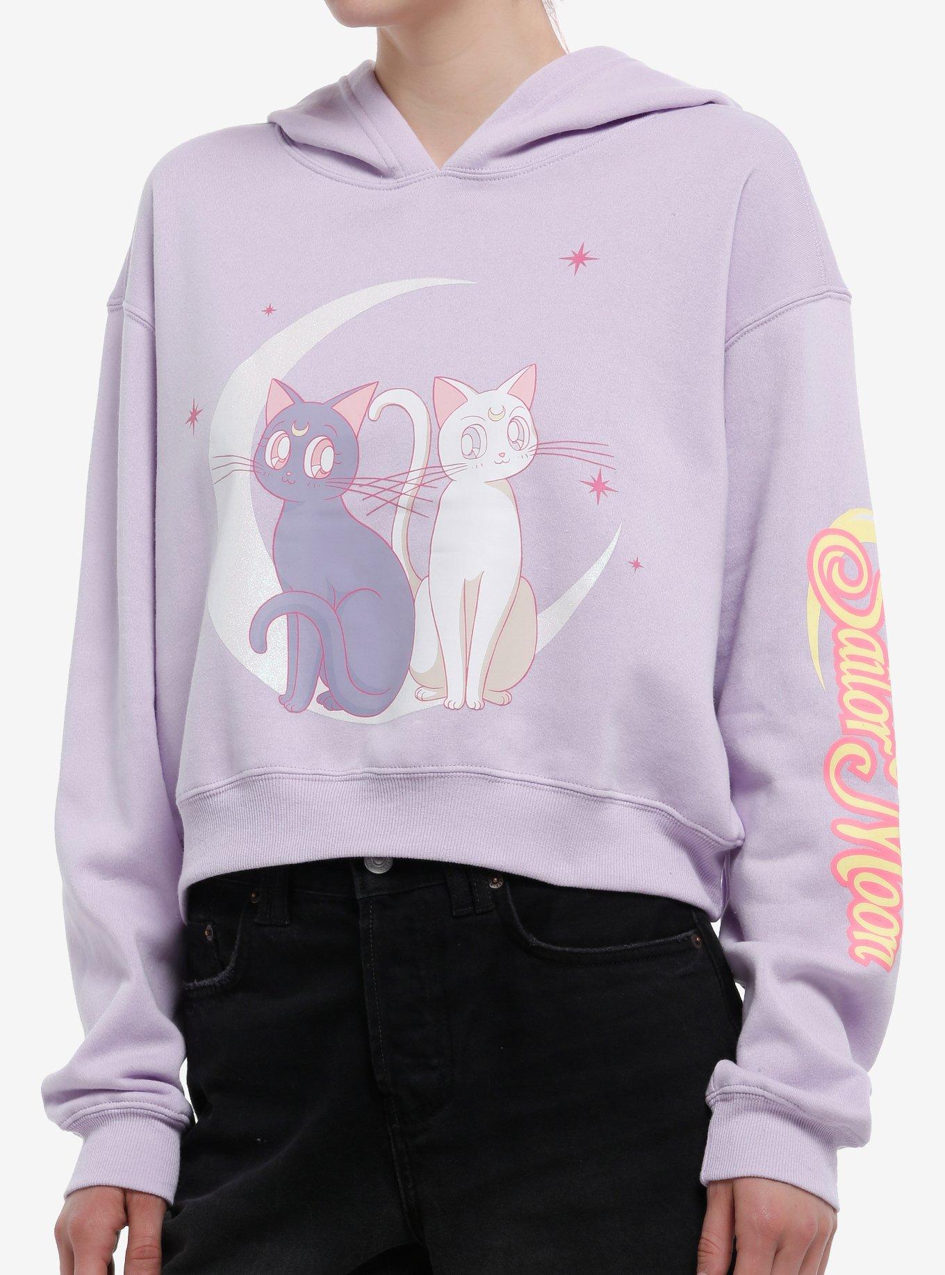 Pretty Guardian Sailor Moon Cats Glitter Girls Crop Hoodie, , hi-res