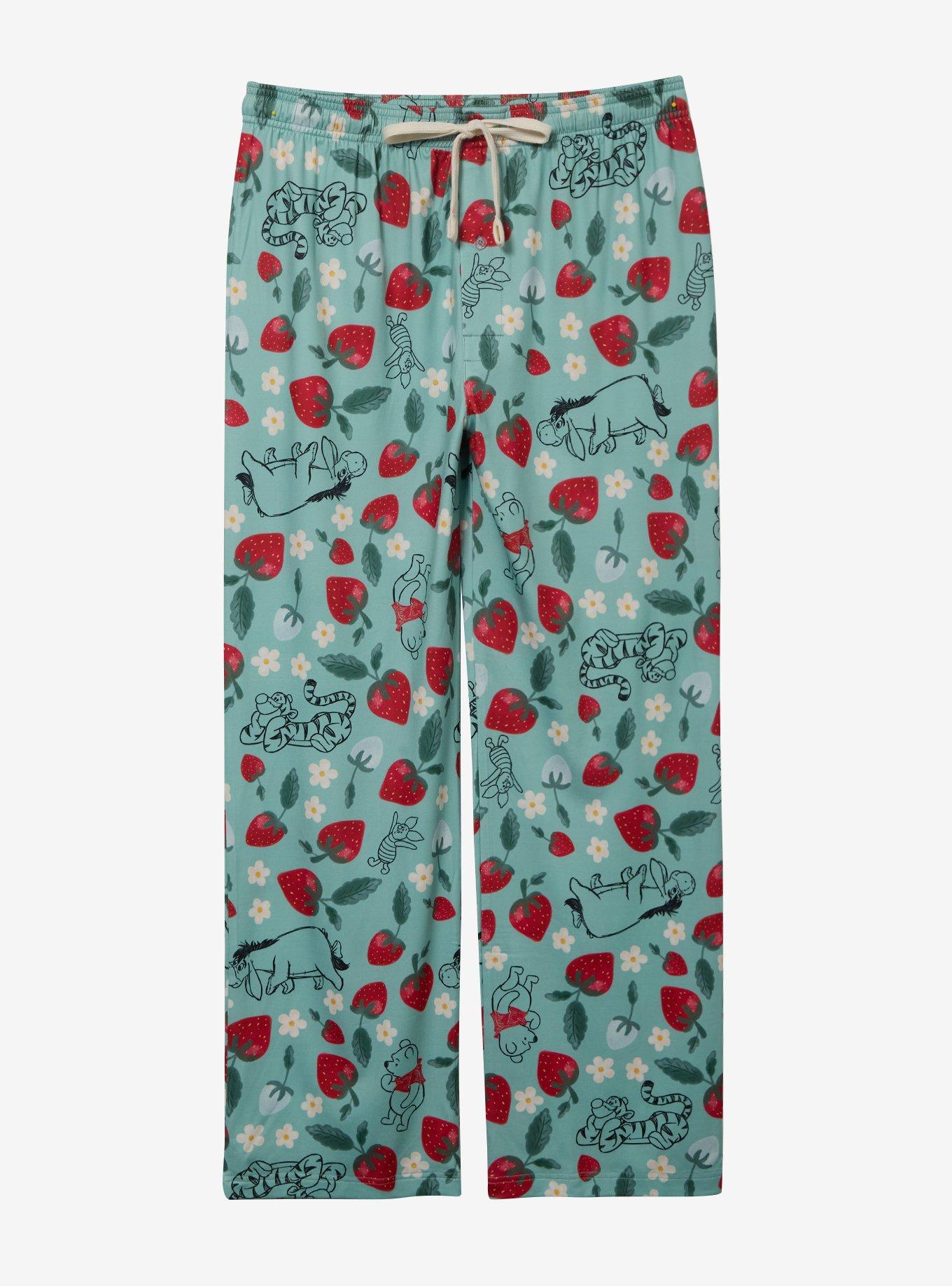 Disney Winnie the Pooh & Friends Strawberry Allover Print Plus Size Sleep Pants - BoxLunch Exclusive, , hi-res