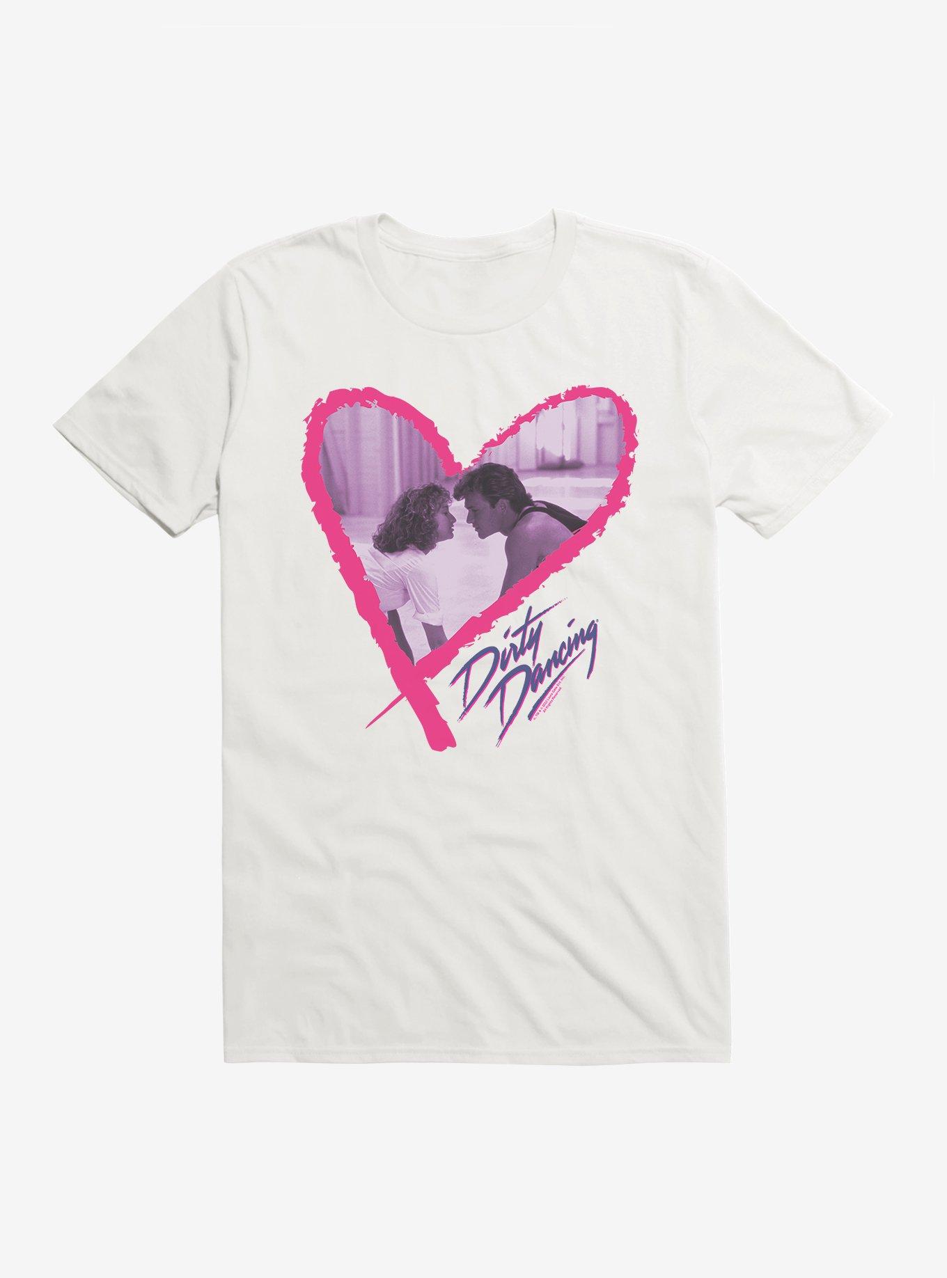 Dirty Dancing Johnny And Baby Heart T-Shirt, WHITE, hi-res