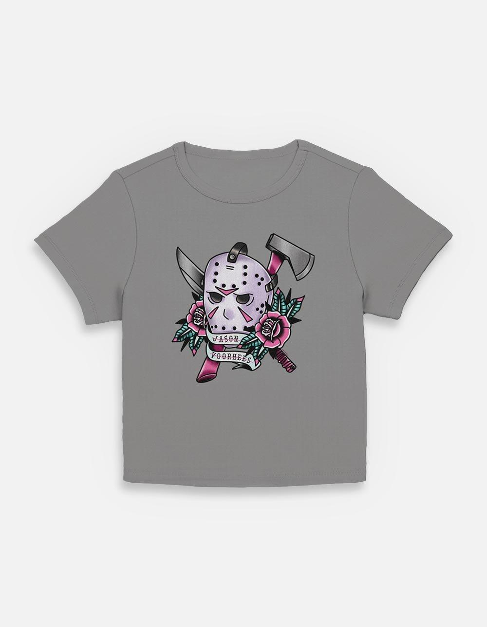 Friday the 13th Jason Tat Womens Baby T-Shirt, CHARCOAL, hi-res