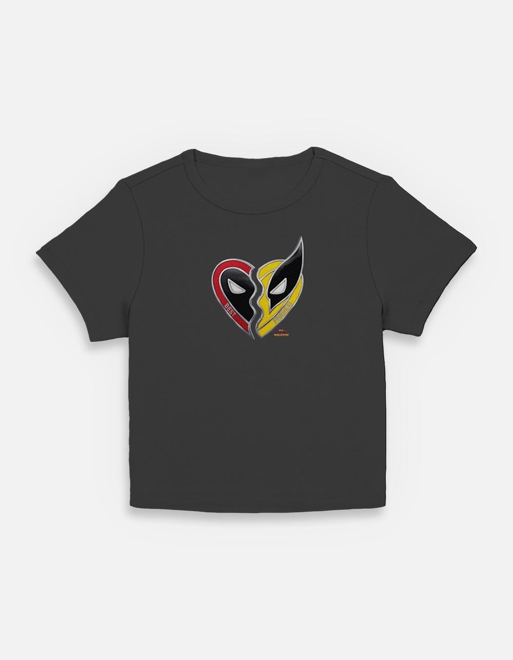 Marvel Deadpool & Wolverine Friendship Necklace Womens Baby T-Shirt, BLACK, hi-res
