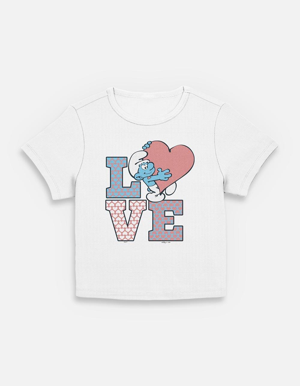 The Smurfs Love Womens Baby T-Shirt, EGRET, hi-res