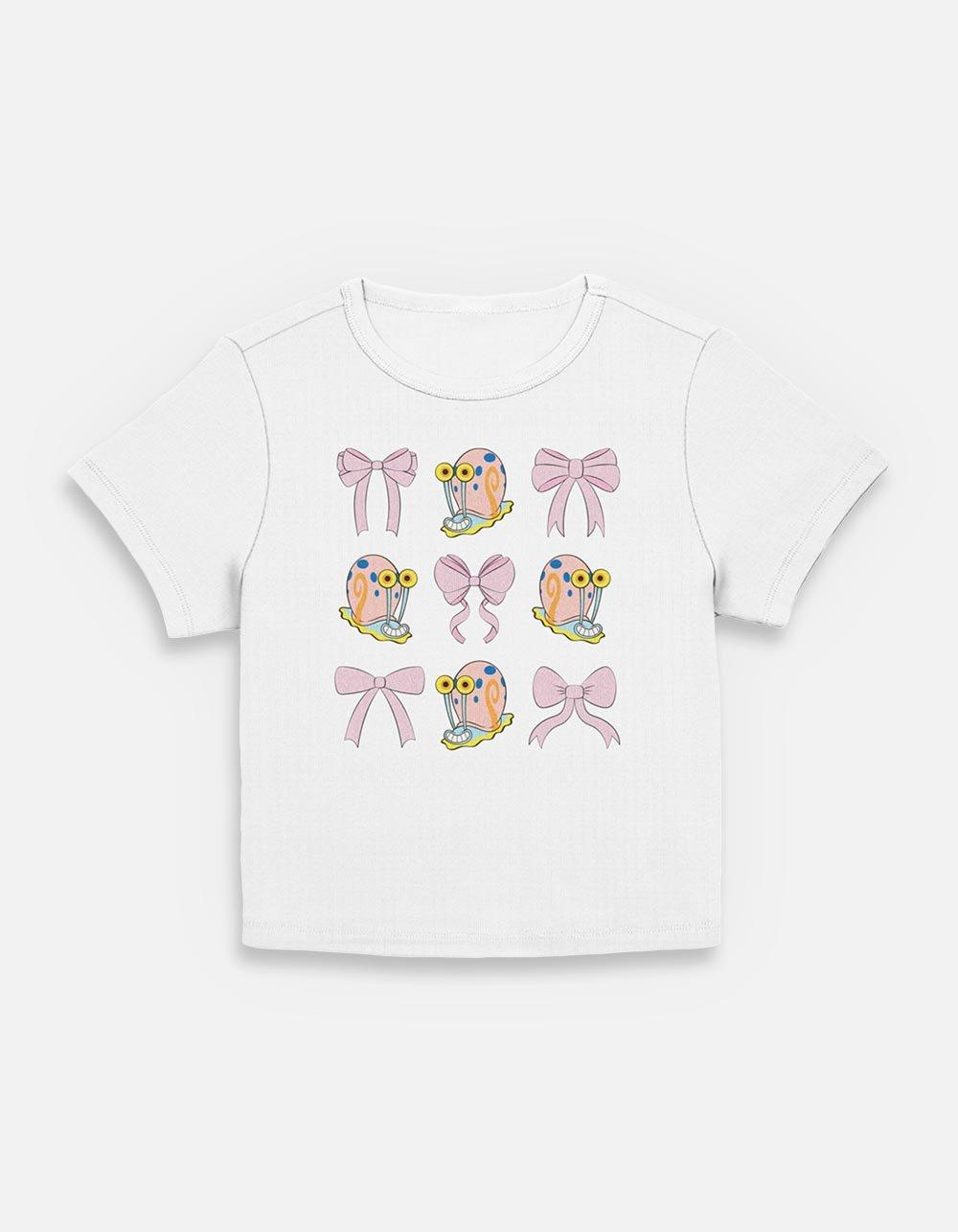 Spongebob Squarepants Gary Cutesy Bows Womens Baby T-Shirt, EGRET, hi-res