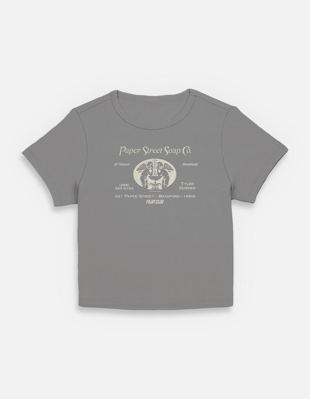 Fight Club Paper Street Womens Baby T-Shirt, CHARCOAL, hi-res