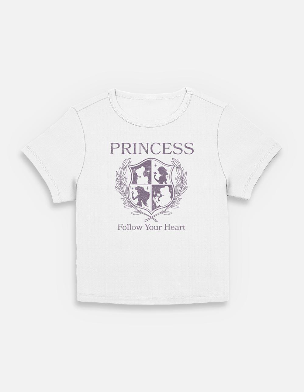 Disney Princesses Follow Your Heart Crest Womens Baby T-Shirt, EGRET, hi-res