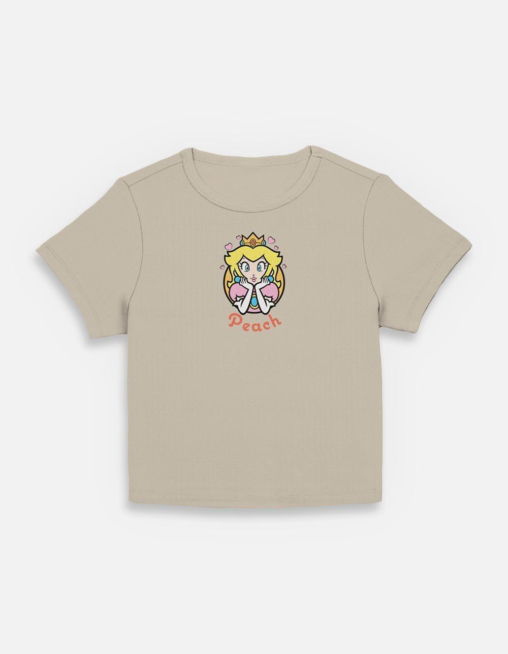 Nintendo Princess Peach Hearts Womens Baby T-Shirt, PLAZTAUPE, hi-res