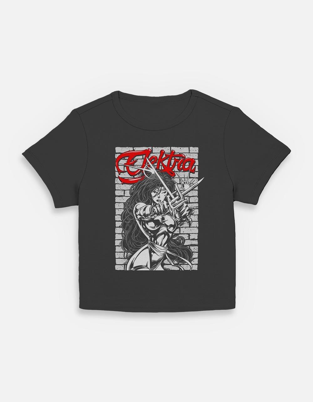Marvel Daredevil Dangerous Beauty Elektra Womens Baby T-Shirt, BLACK, hi-res