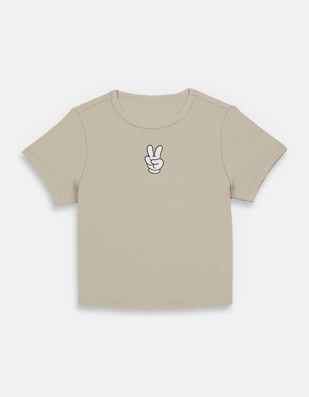 Disney Mickey Mouse Peace Up Womens Baby T-Shirt, PLAZTAUPE, hi-res