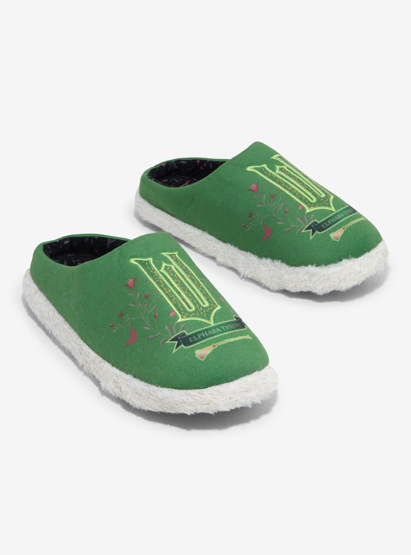 Wicked Elphaba Floral Women's Slippers - BoxLunch Exclusive, , hi-res