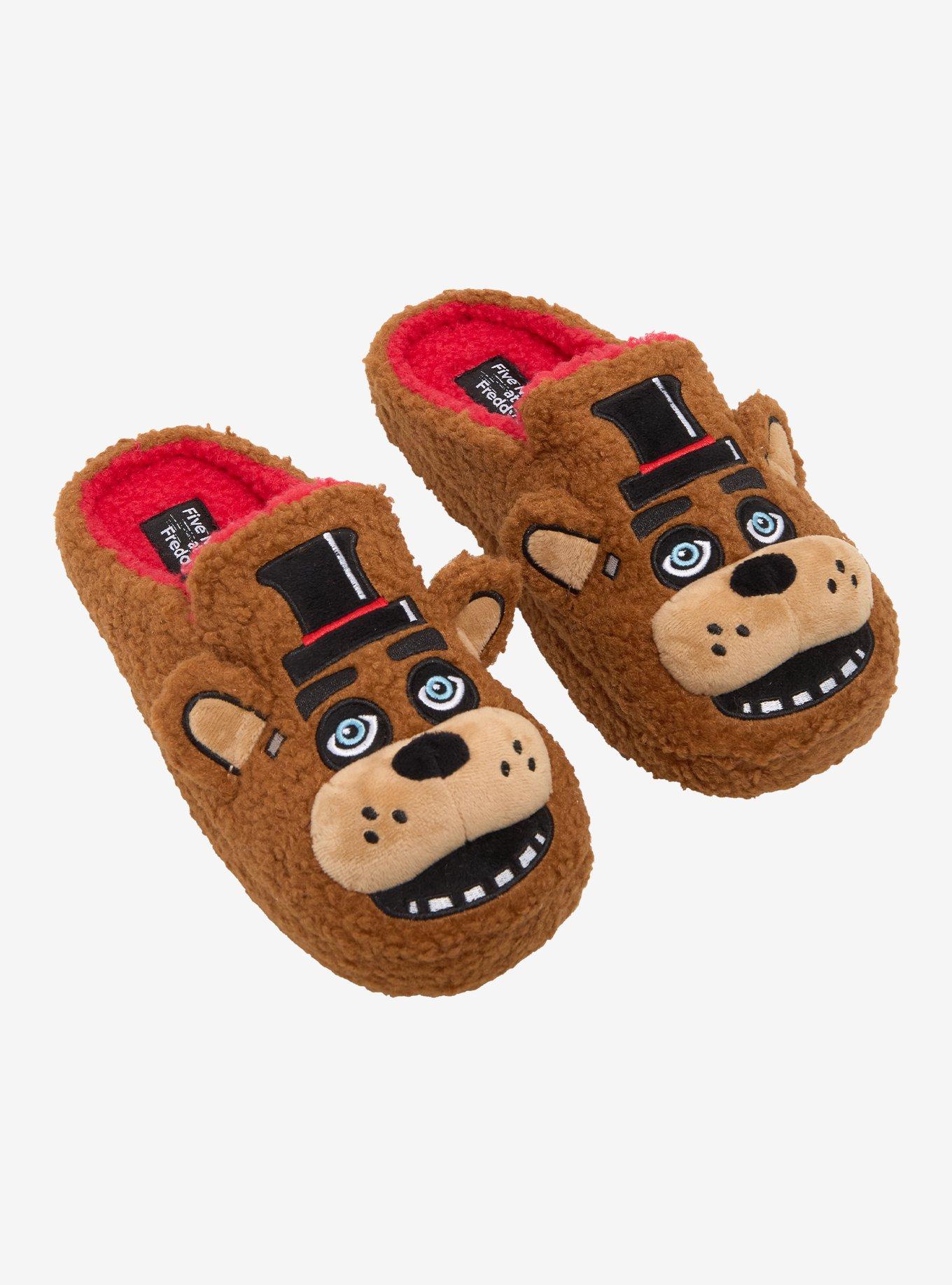 Five Nights at Freddy's Fuzzy Freddy Fazbear Men's Slippers - BoxLunch Exclusive, , hi-res