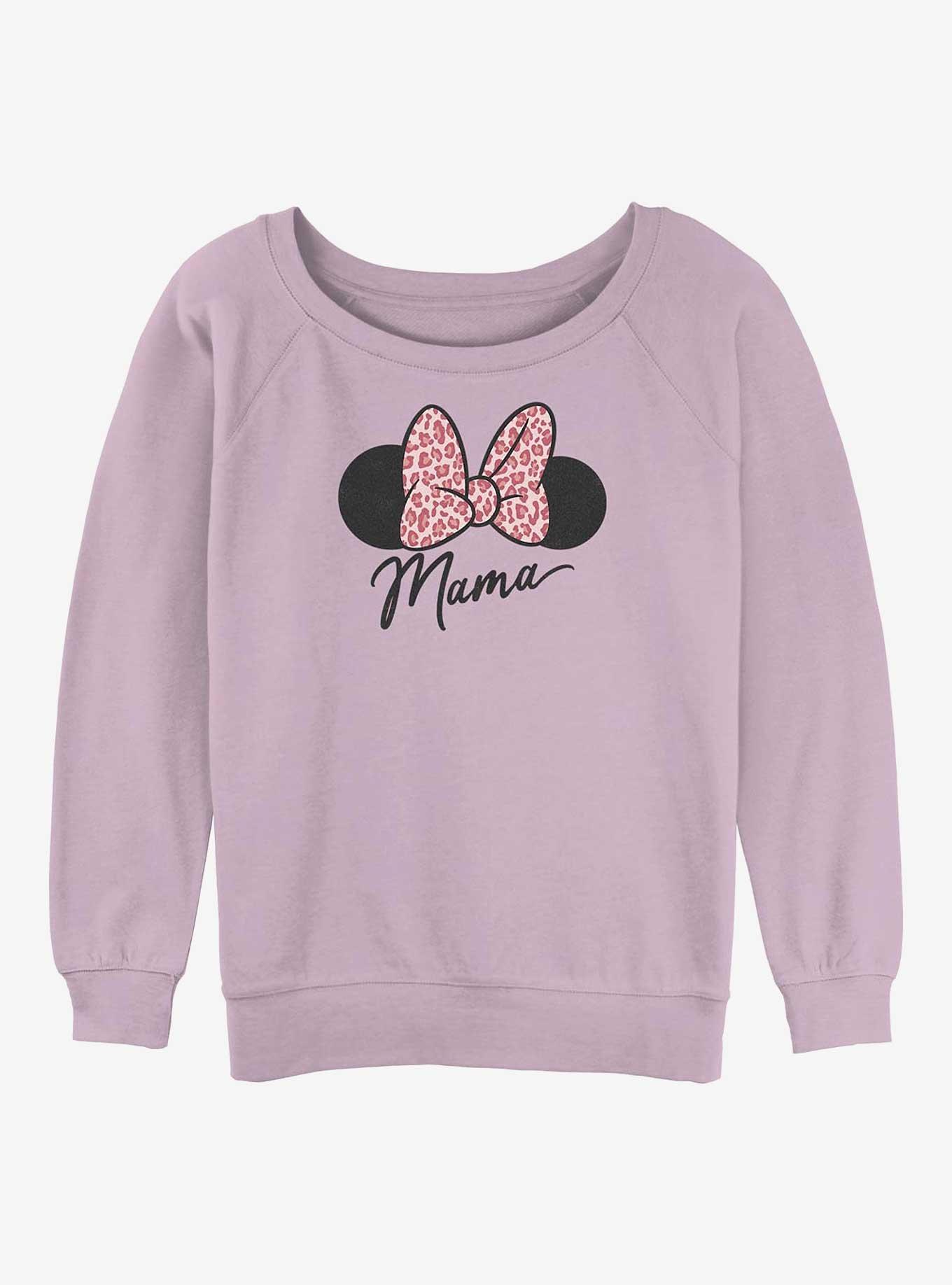 Disney Minnie Mouse Mama Leopard Bow Girls Slouchy Sweatshirt, , hi-res