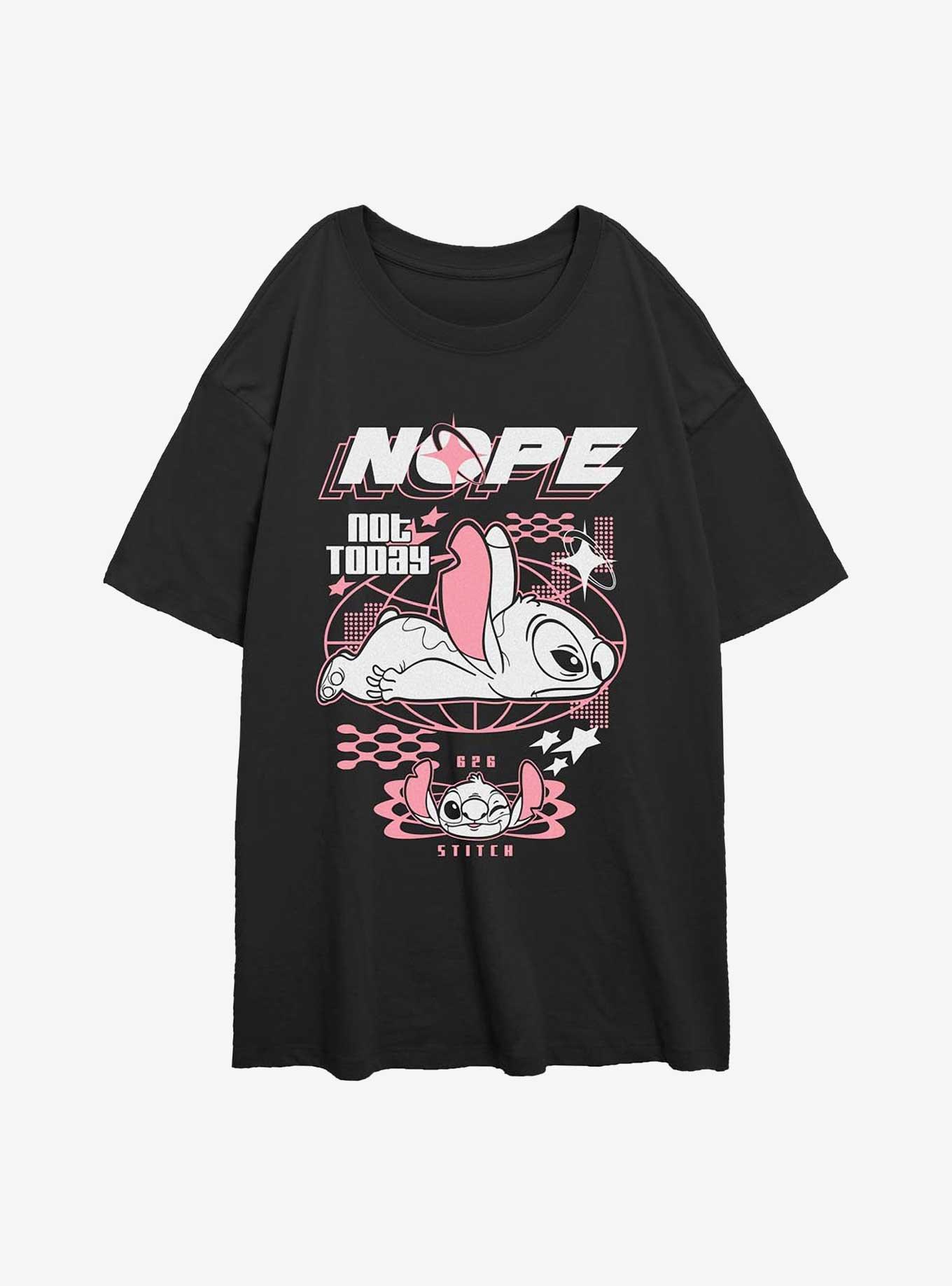 Disney Lilo & Stitch Nope Not Today 626 Girls Oversized T-Shirt, BLACK, hi-res