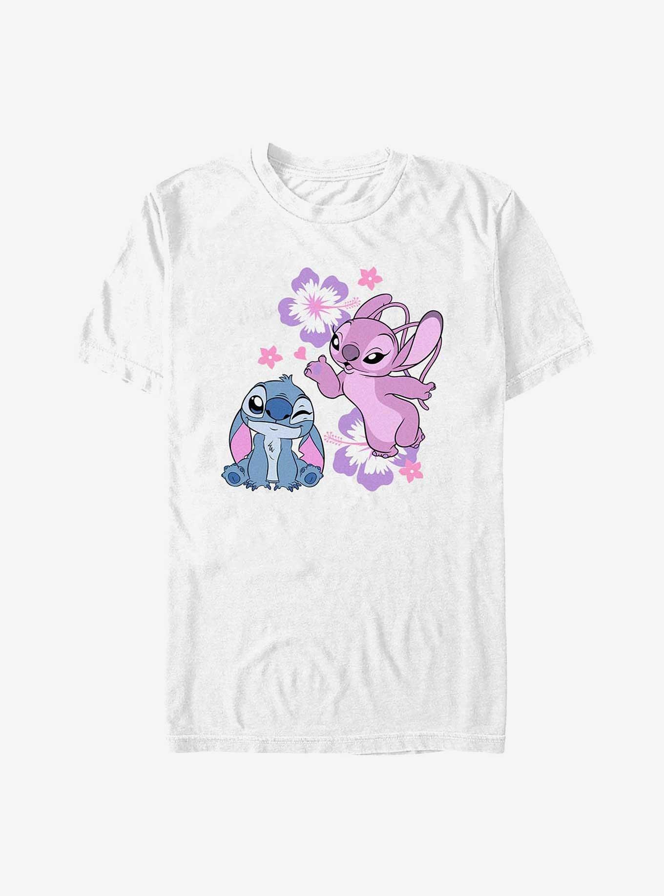 Disney Lilo & Stitch Angel Stitch Hibiscus T-Shirt, , hi-res