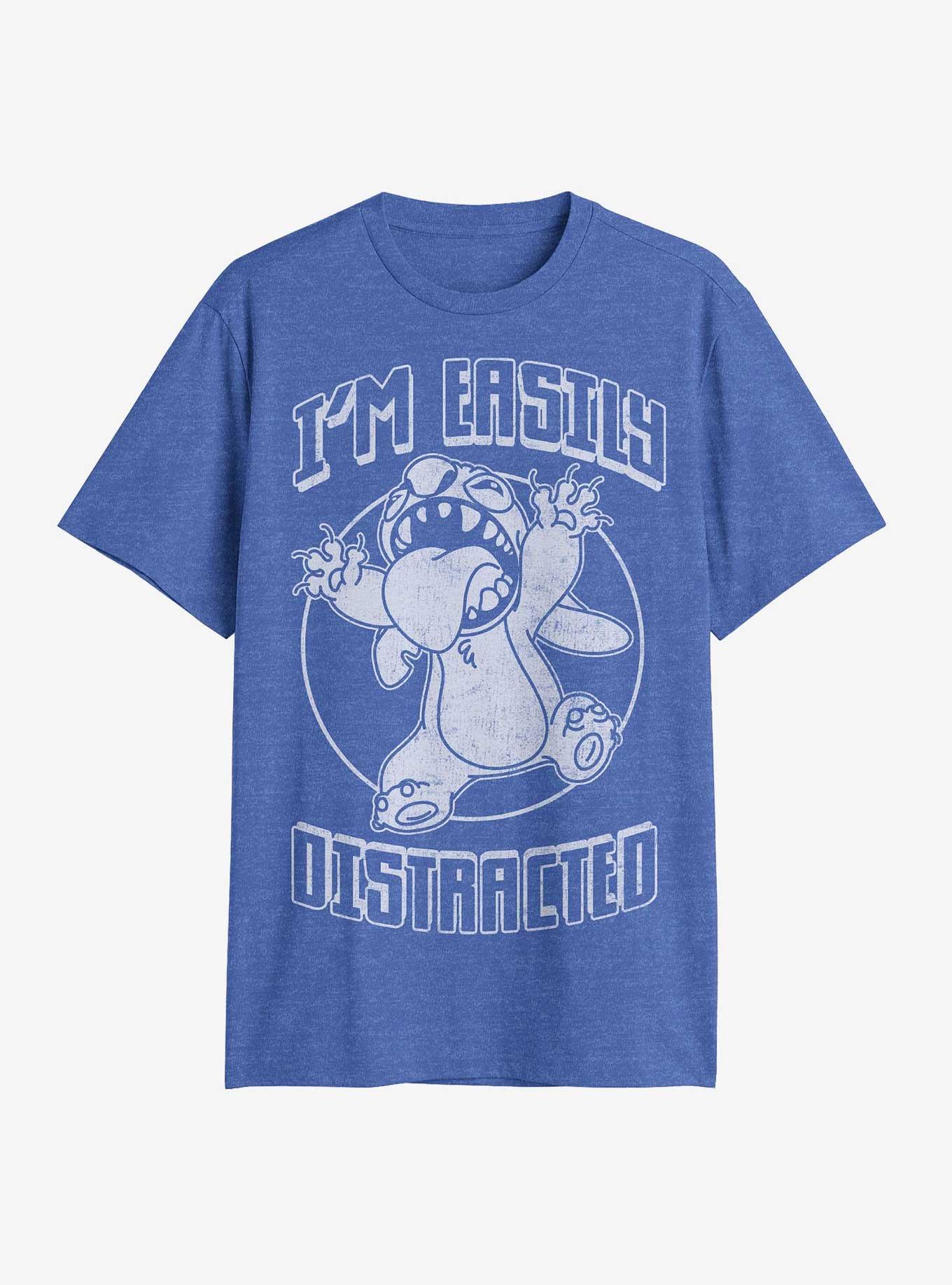 Disney Lilo & Stitch Easily Distracted T-Shirt, ROY HTR, hi-res