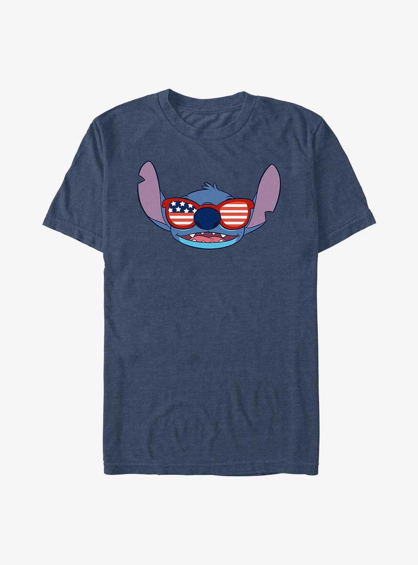 Disney Lilo & Stitch USA Glasses T-Shirt, NAVY HTR, hi-res