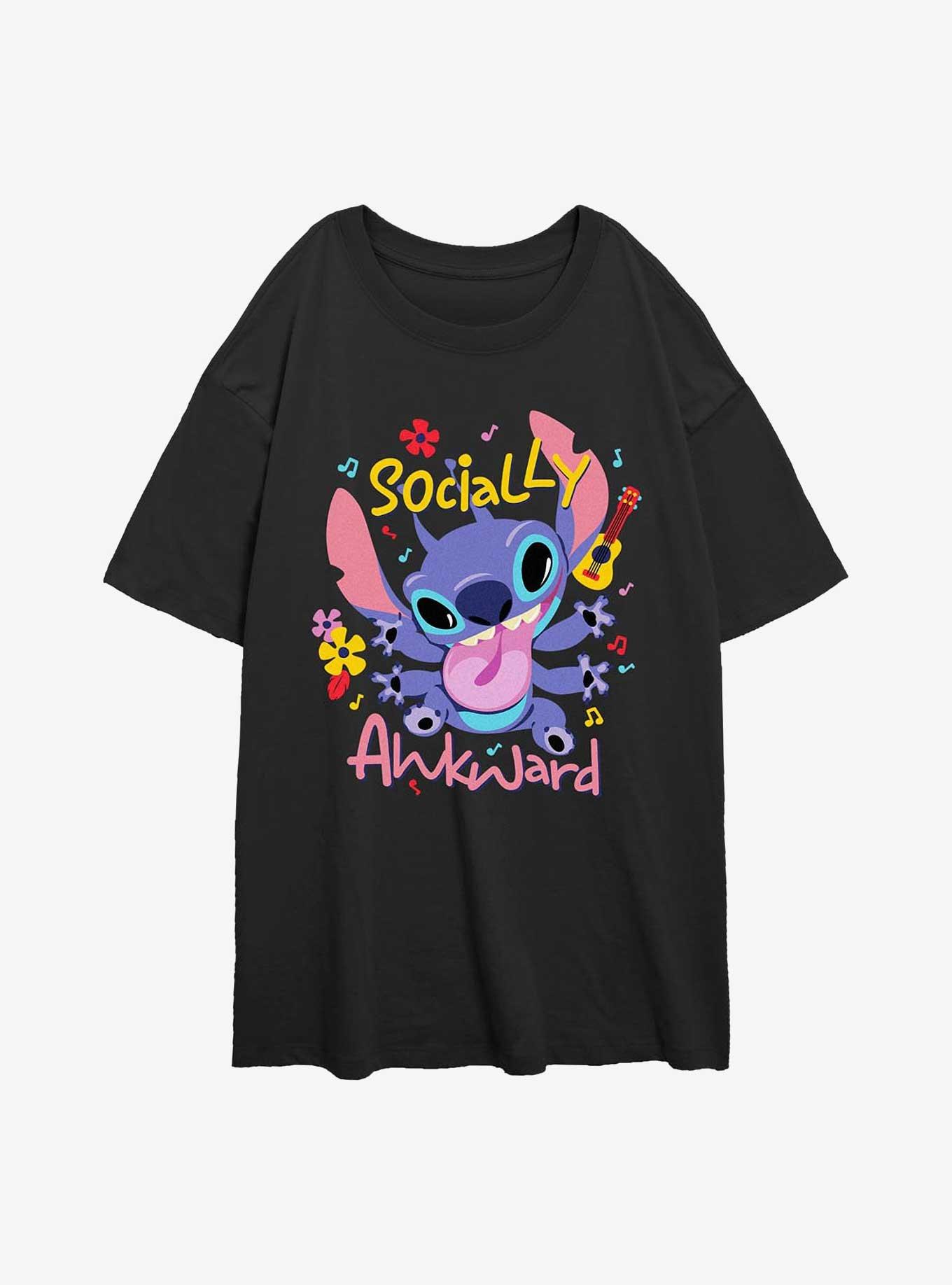 Disney Lilo & Stitch Socially Awkward Girls Oversized T-Shirt, , hi-res