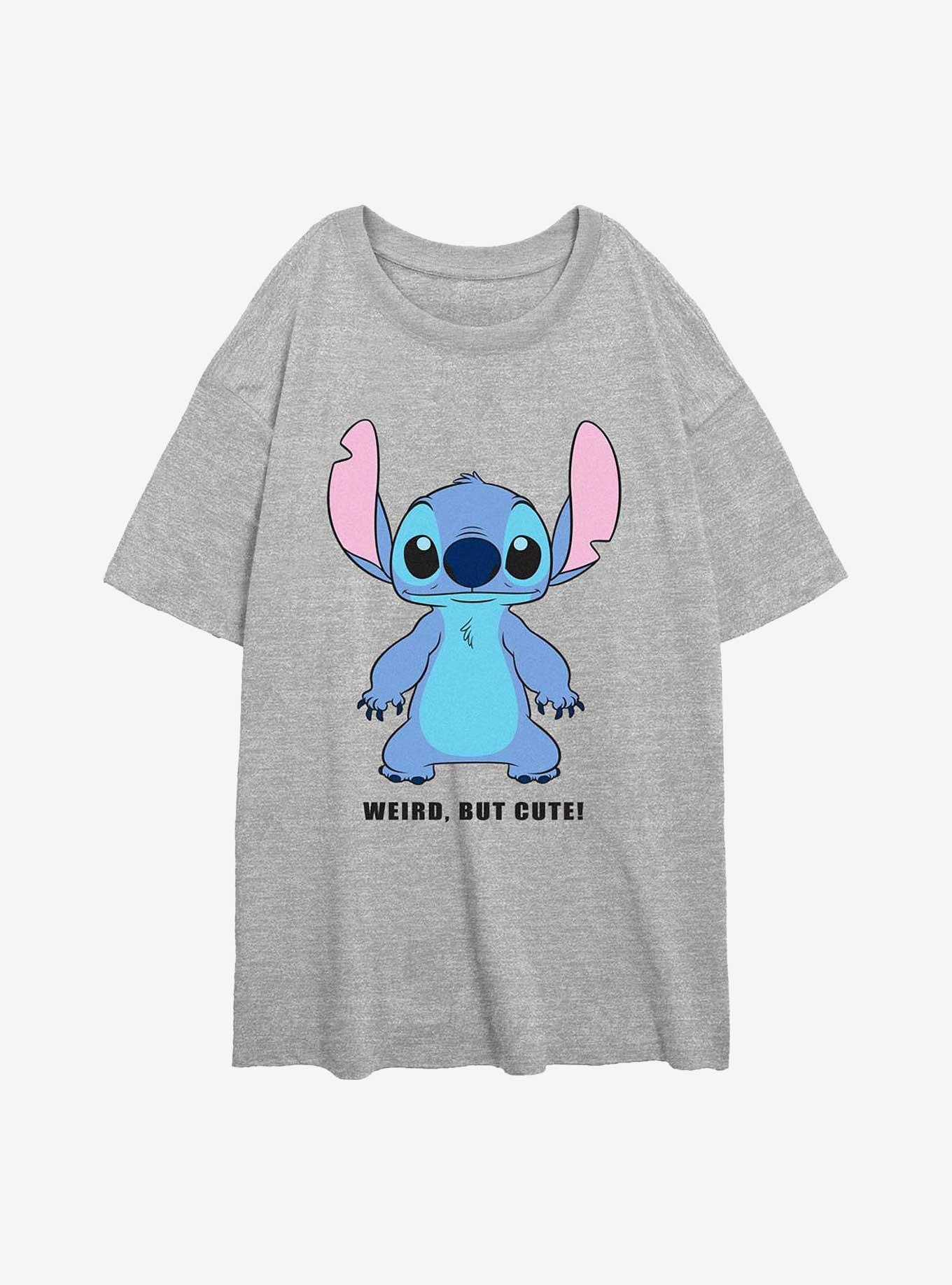 Disney Lilo & Stitch Weird But Cute Girls Oversized T-Shirt, ATH HTR, hi-res