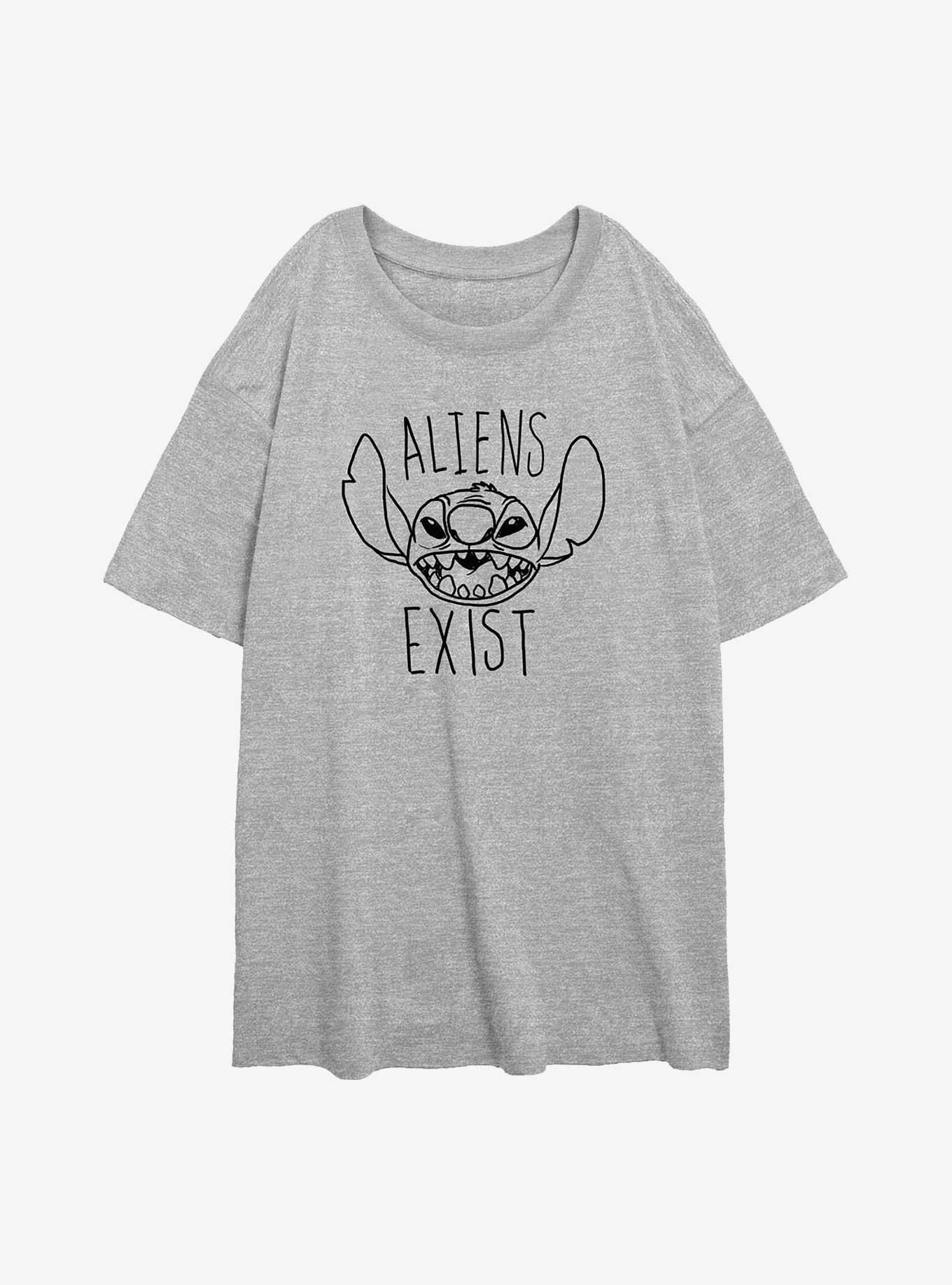Disney Lilo & Stitch Aliens Exist Girls Oversized T-Shirt, , hi-res