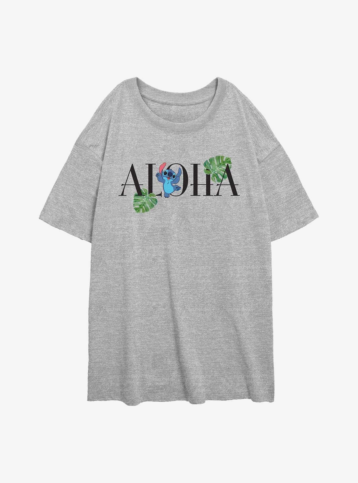 Disney Lilo & Stitch Aloha Leaves Girls Oversized T-Shirt, , hi-res
